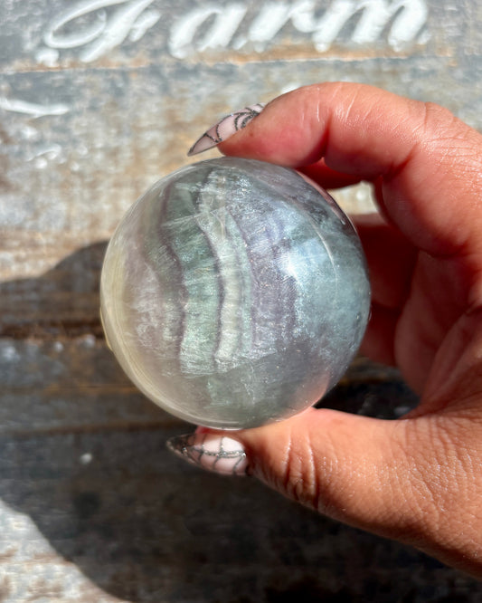Gorgeous Mint Candy Fluorite Sphere | Opt M