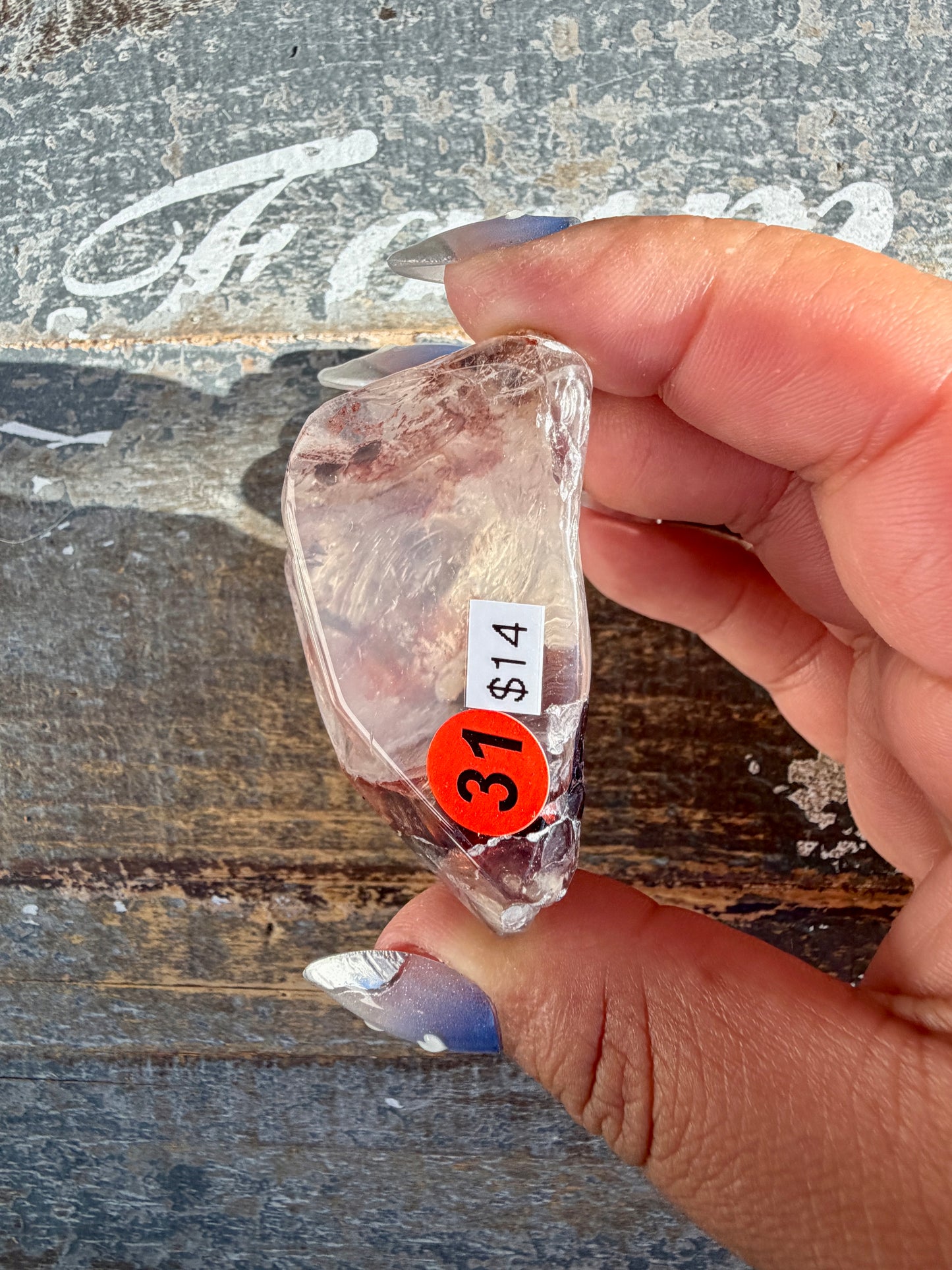 Gorgeous Fire Quartz Freeform Half Polish | Opt 31