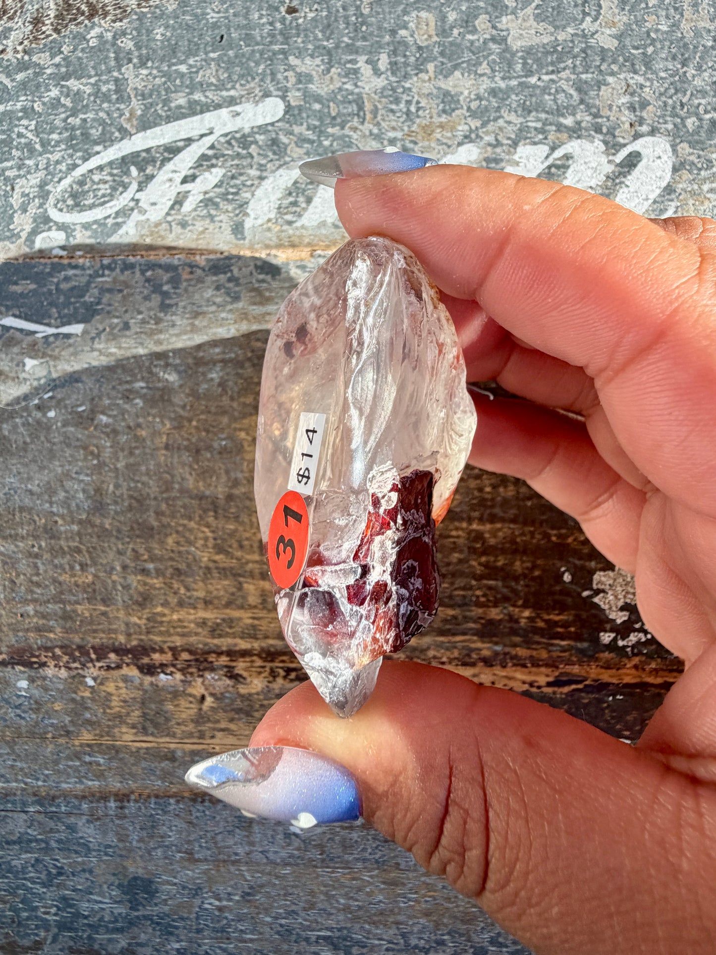 Gorgeous Fire Quartz Freeform Half Polish | Opt 31