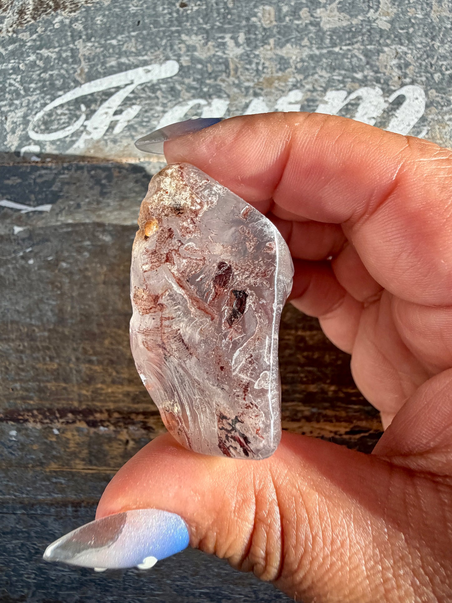 Gorgeous Fire Quartz Freeform Half Polish | Opt 31