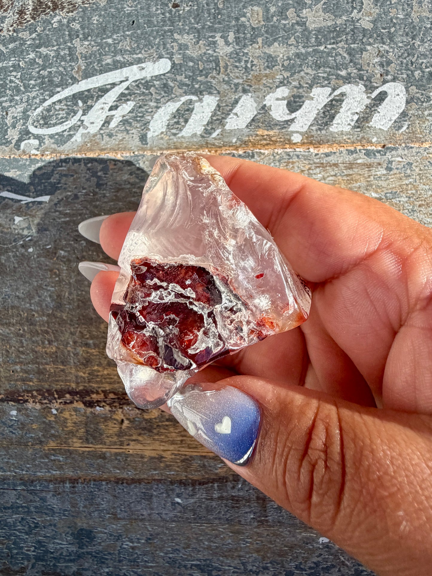 Gorgeous Fire Quartz Freeform Half Polish | Opt 31