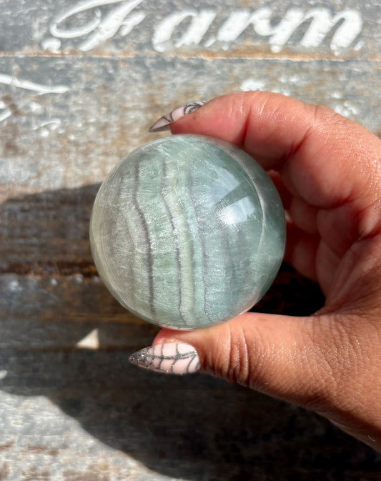 Gorgeous Mint Candy Fluorite Sphere | Opt L