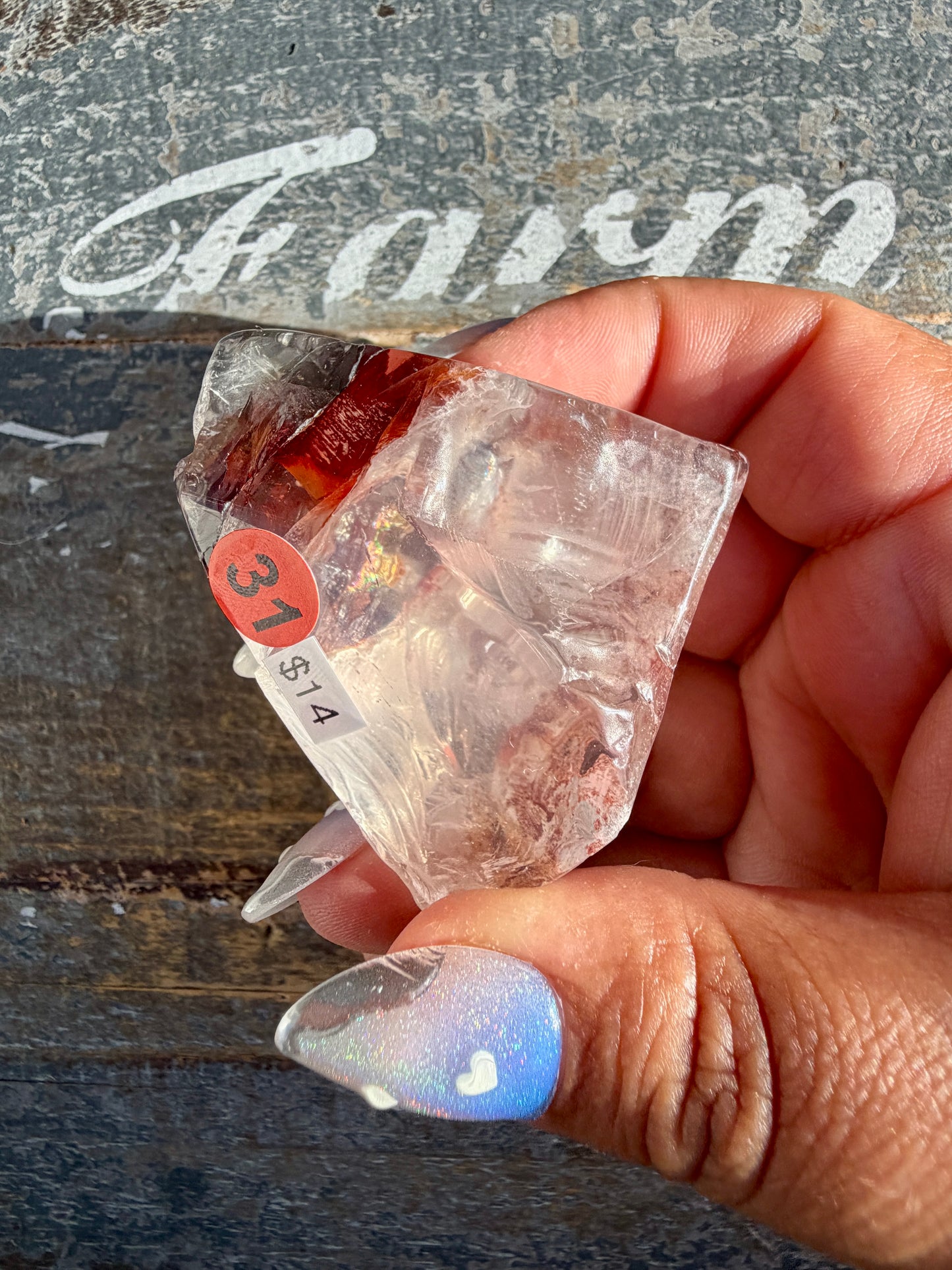 Gorgeous Fire Quartz Freeform Half Polish | Opt 31