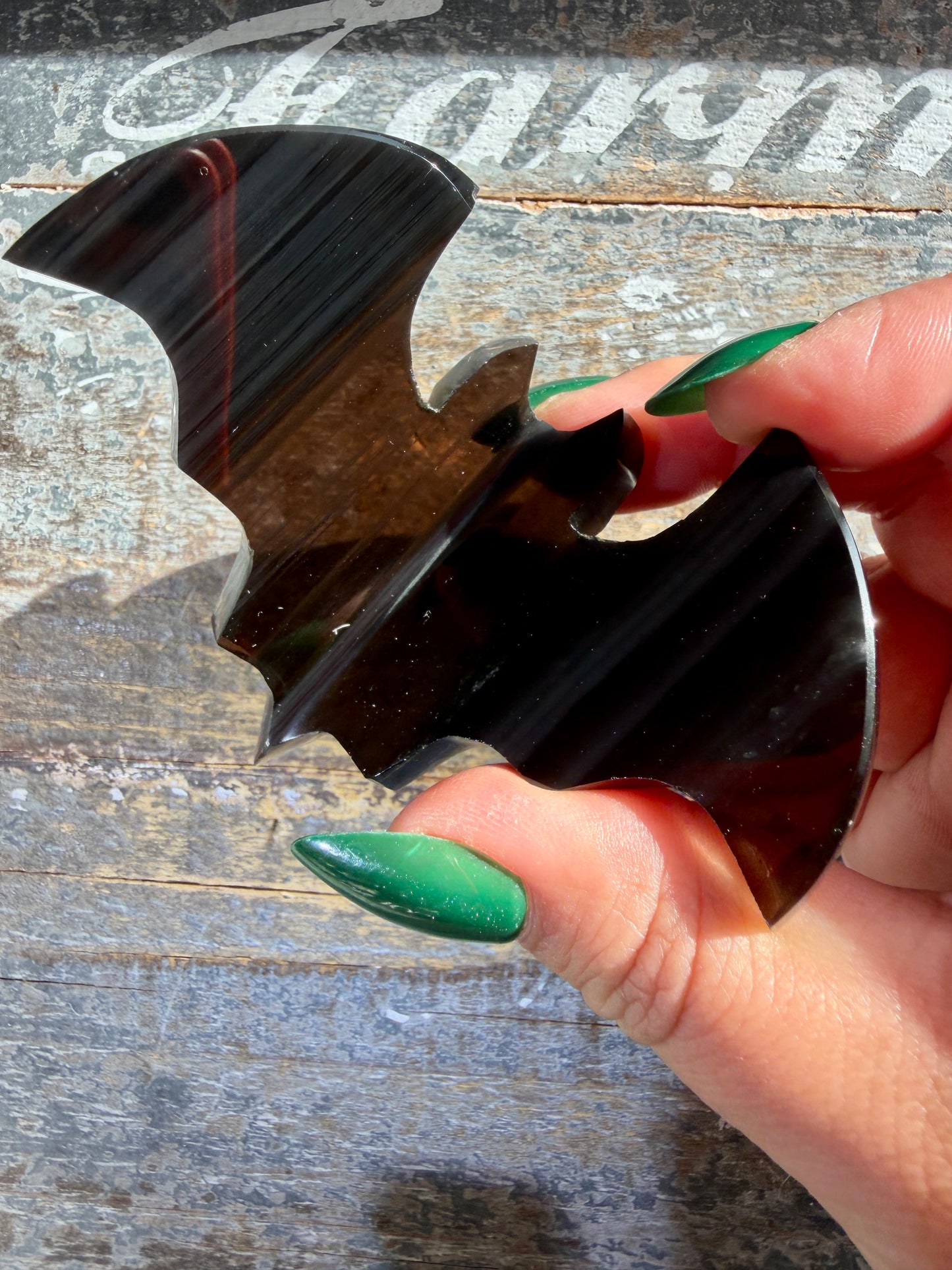 Spooky Midnight Lace Obsidian Bat | Opt E