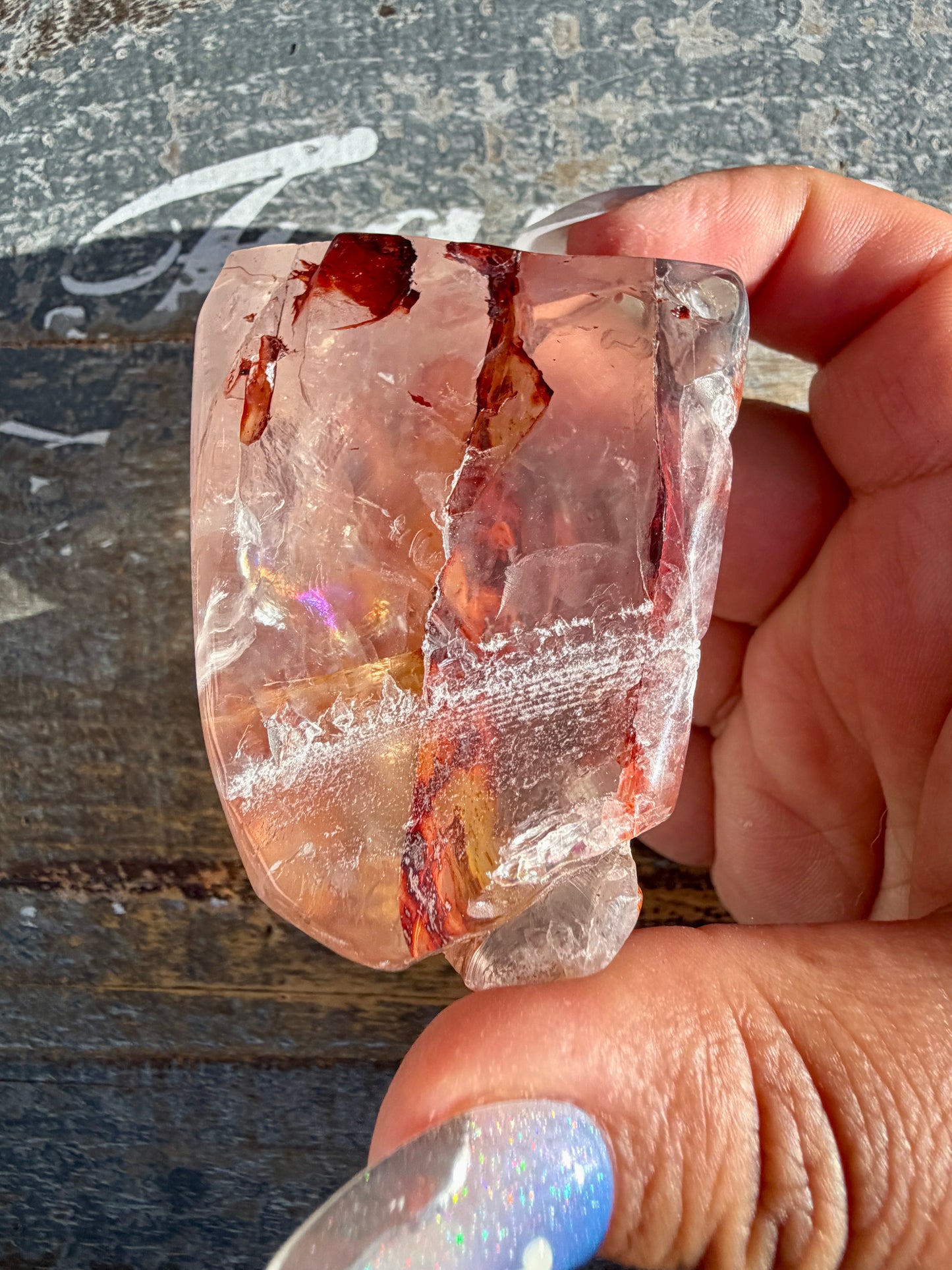 Gorgeous Fire Quartz Freeform Half Polish | Opt 26