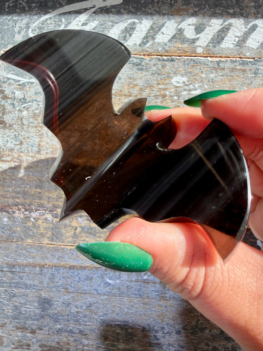 Spooky Midnight Lace Obsidian Bat | Opt E