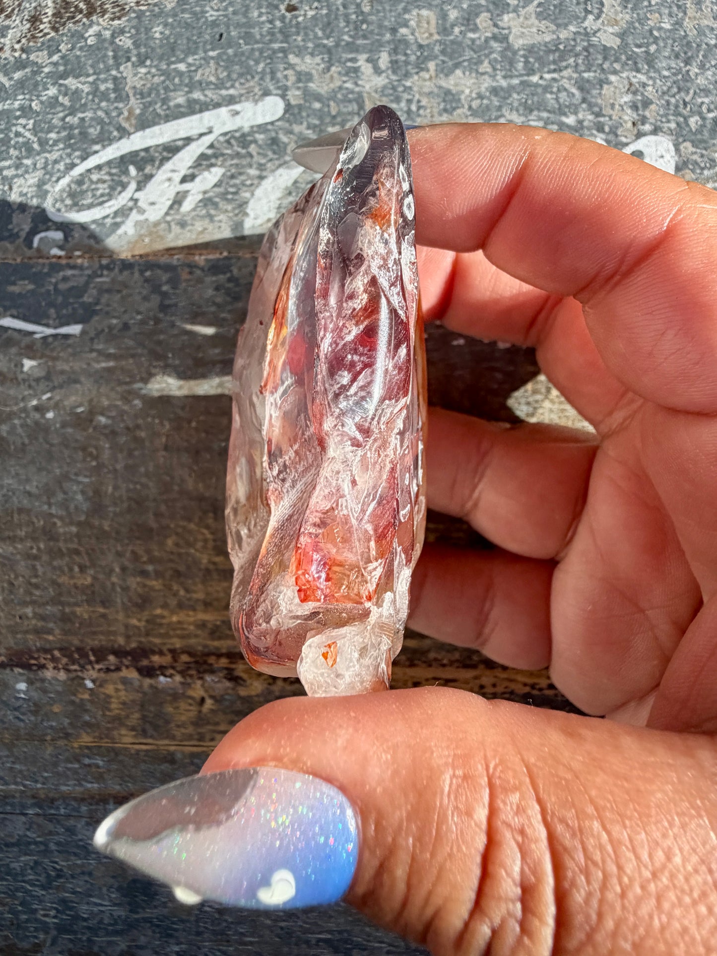 Gorgeous Fire Quartz Freeform Half Polish | Opt 26