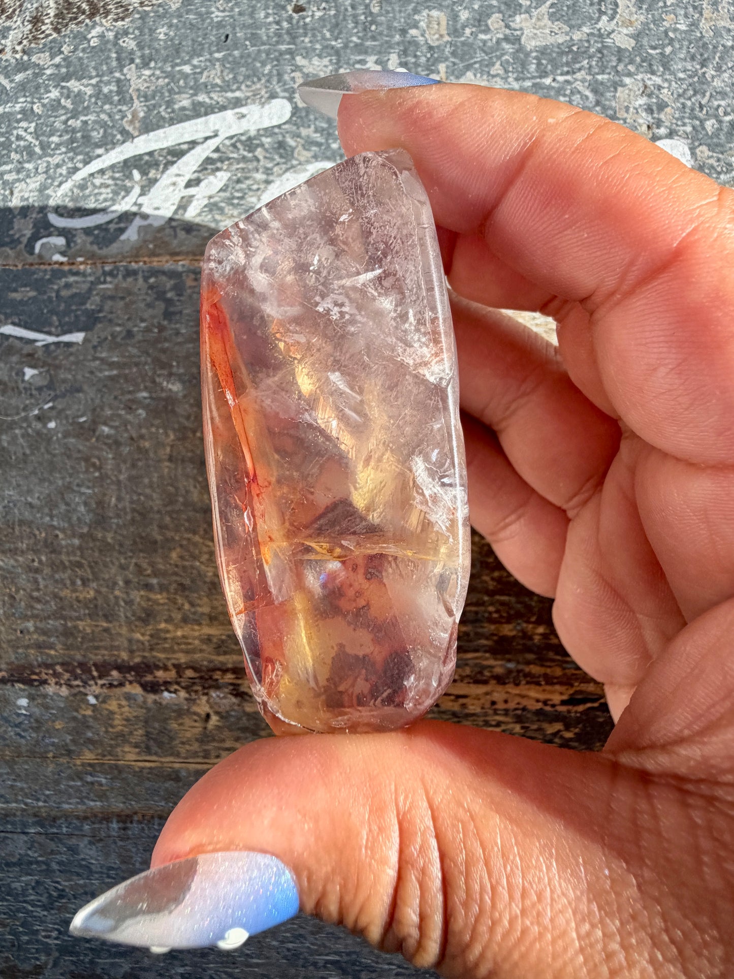 Gorgeous Fire Quartz Freeform Half Polish | Opt 26