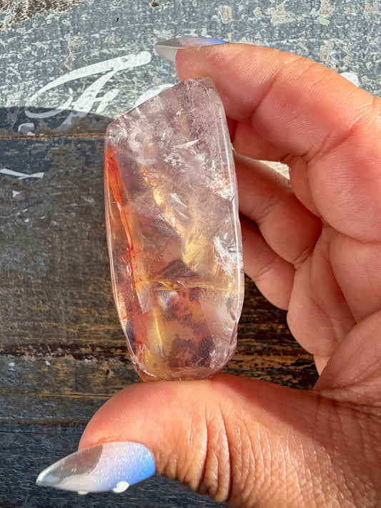 Gorgeous Fire Quartz Freeform Half Polish | Opt 26