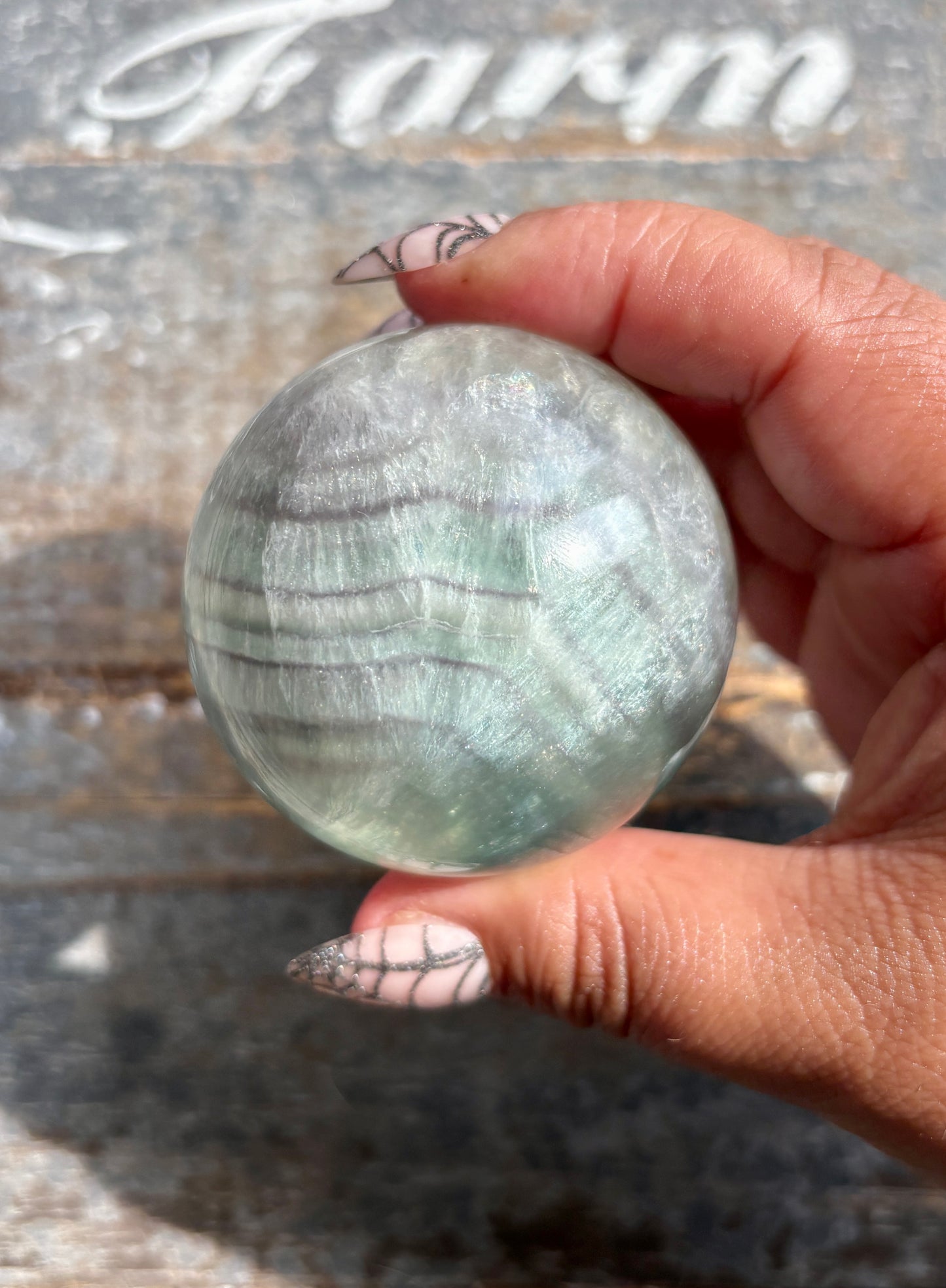 Gorgeous Mint Candy Fluorite Sphere | Opt L