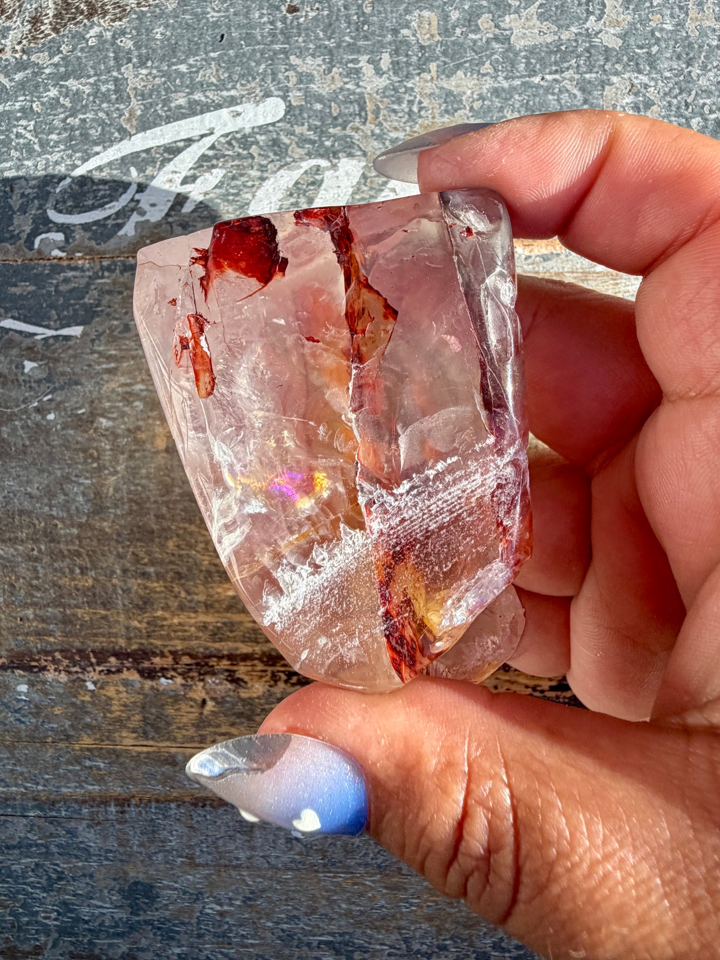 Gorgeous Fire Quartz Freeform Half Polish | Opt 26