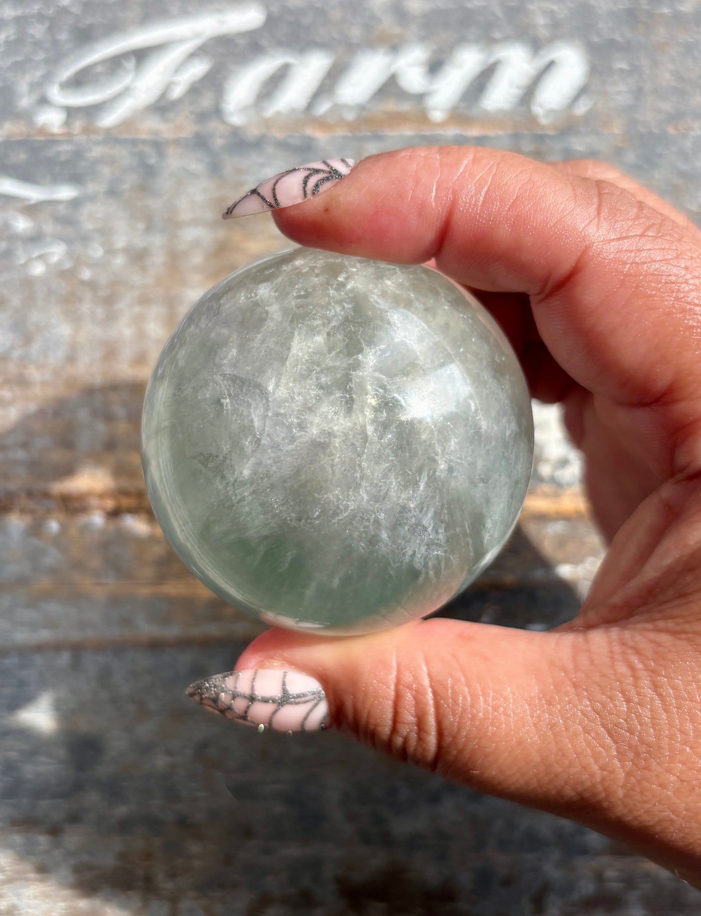 Gorgeous Mint Candy Fluorite Sphere | Opt L