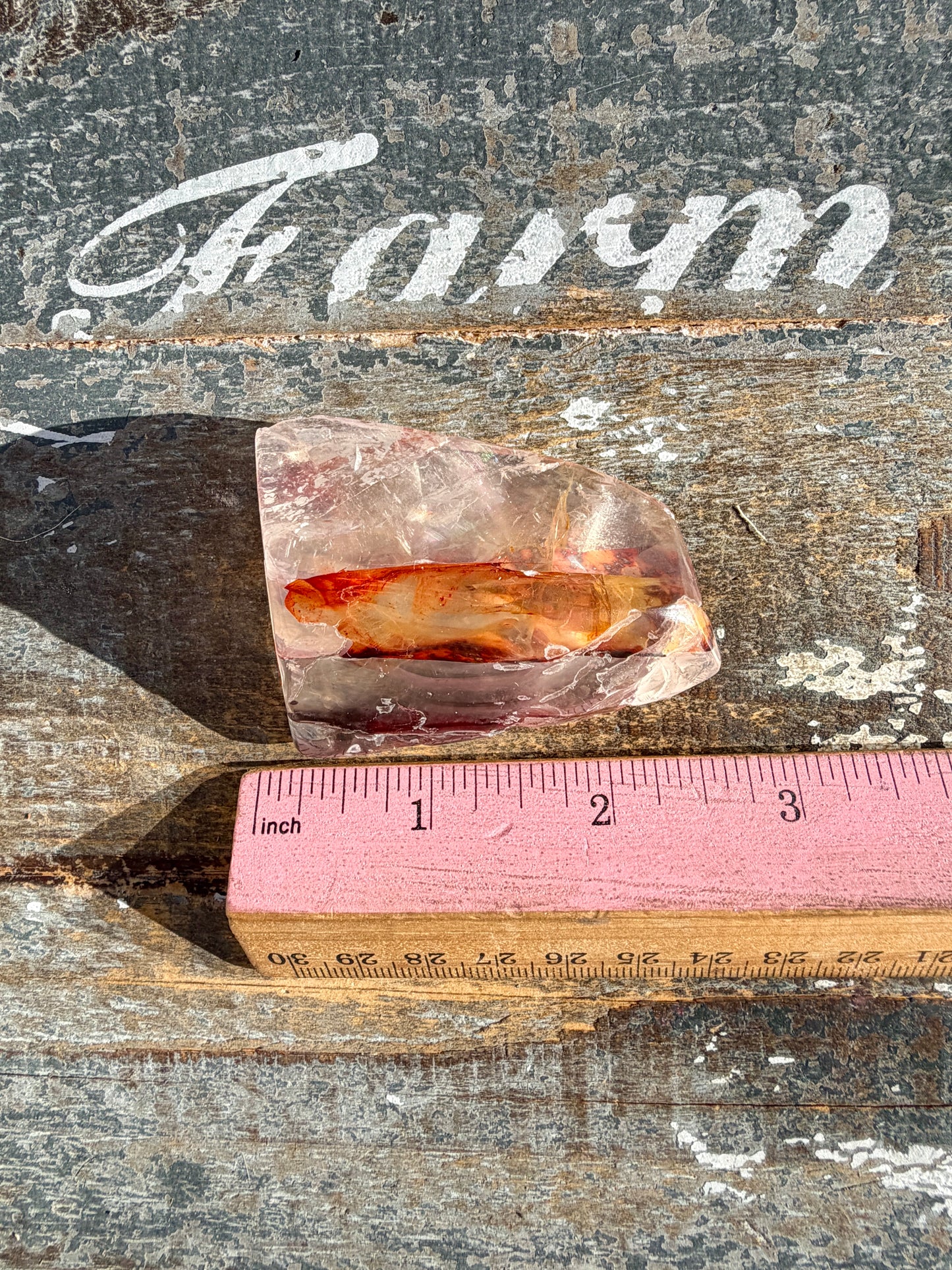 Gorgeous Fire Quartz Freeform Half Polish | Opt 26