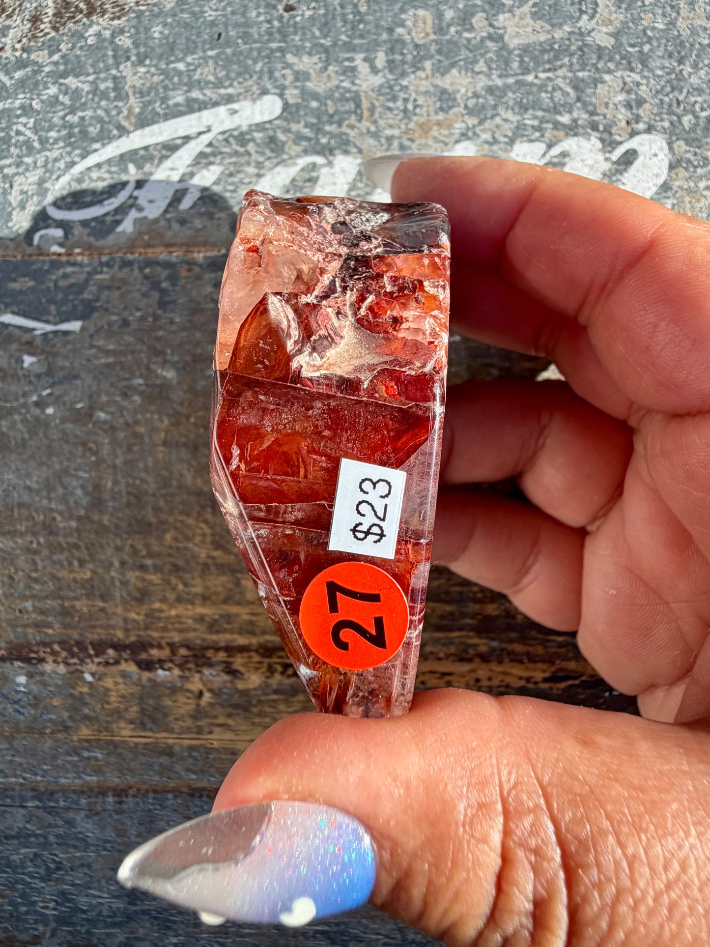 Gorgeous Fire Quartz Freeform Half Polish | Opt 27