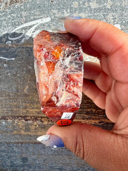 Gorgeous Fire Quartz Freeform Half Polish | Opt 27