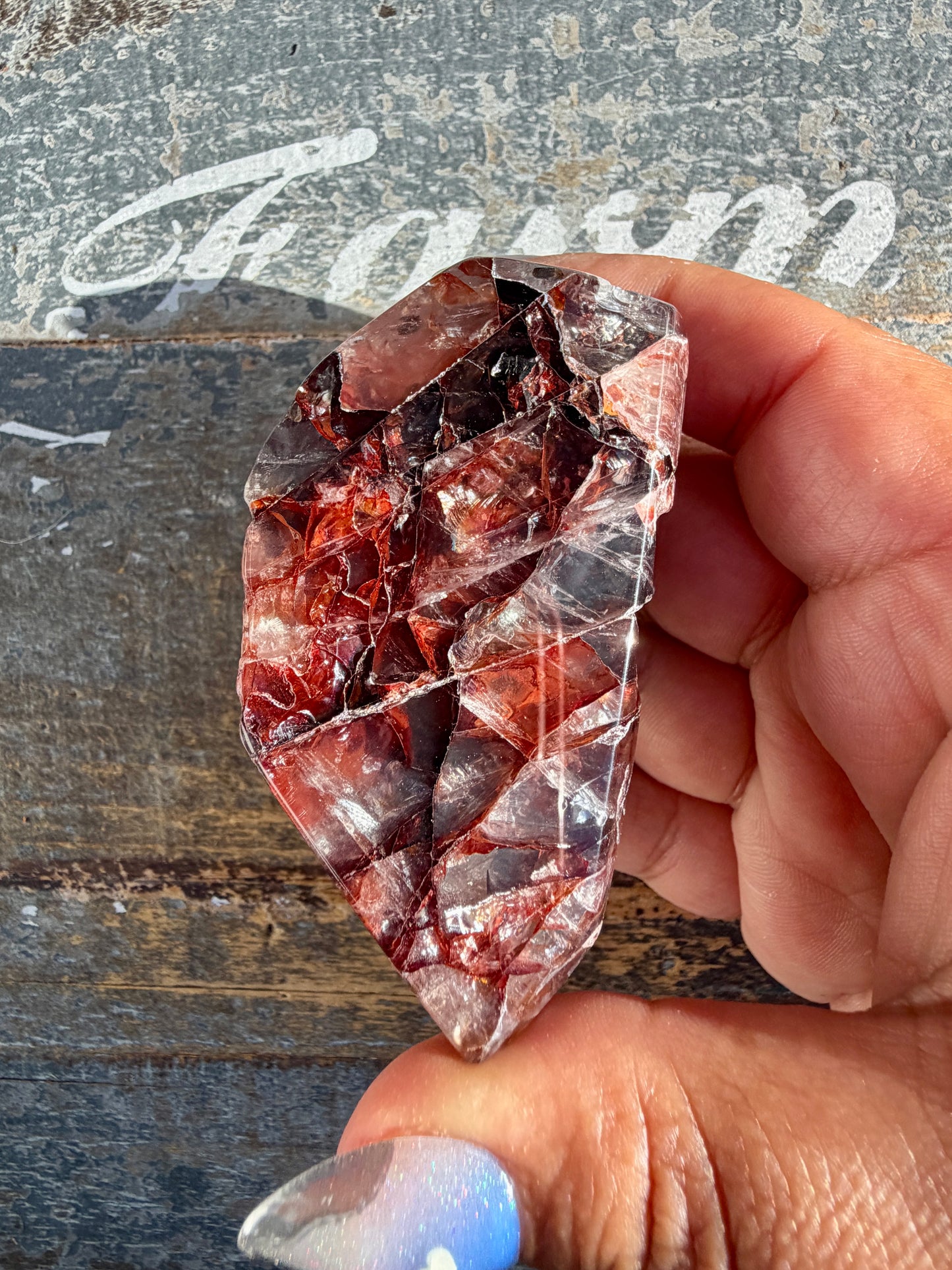 Gorgeous Fire Quartz Freeform Half Polish | Opt 27