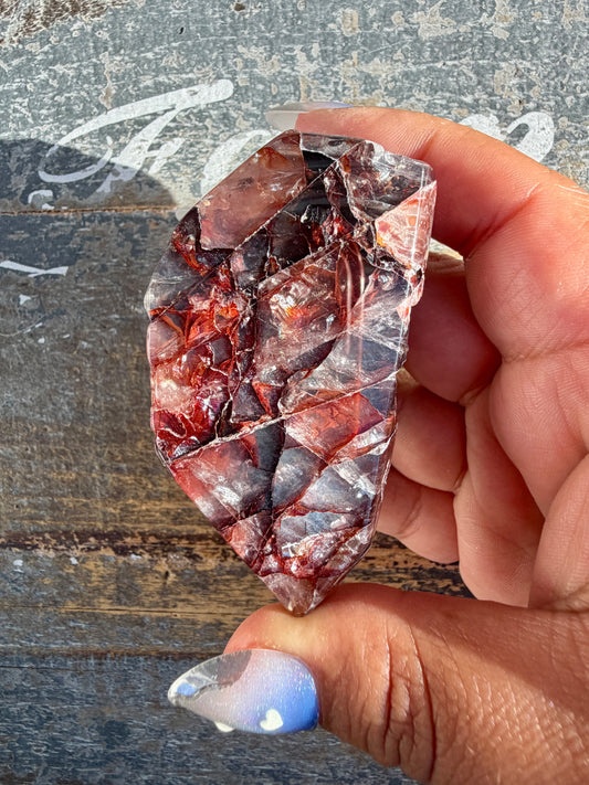 Gorgeous Fire Quartz Freeform Half Polish | Opt 27