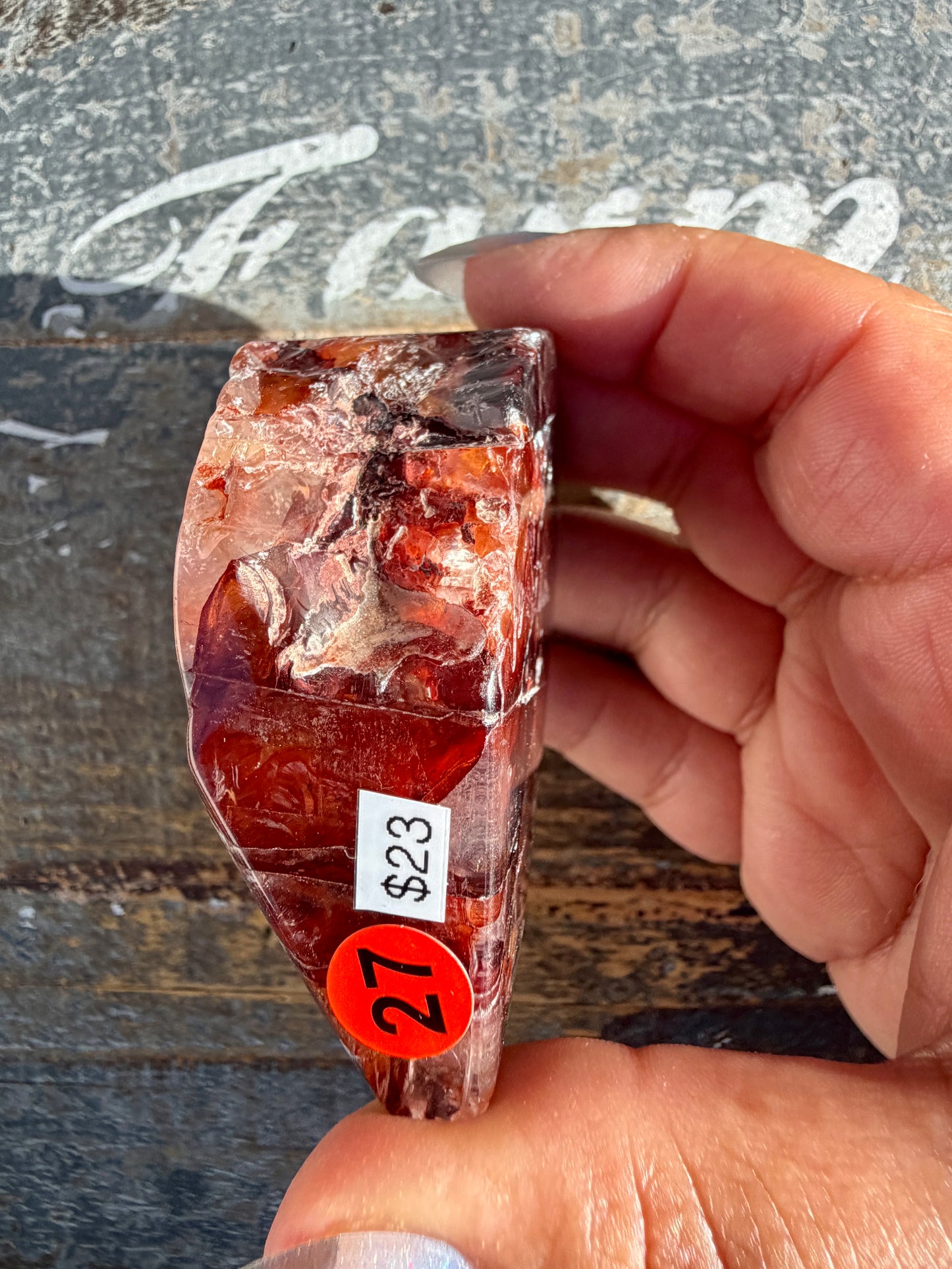Gorgeous Fire Quartz Freeform Half Polish | Opt 27