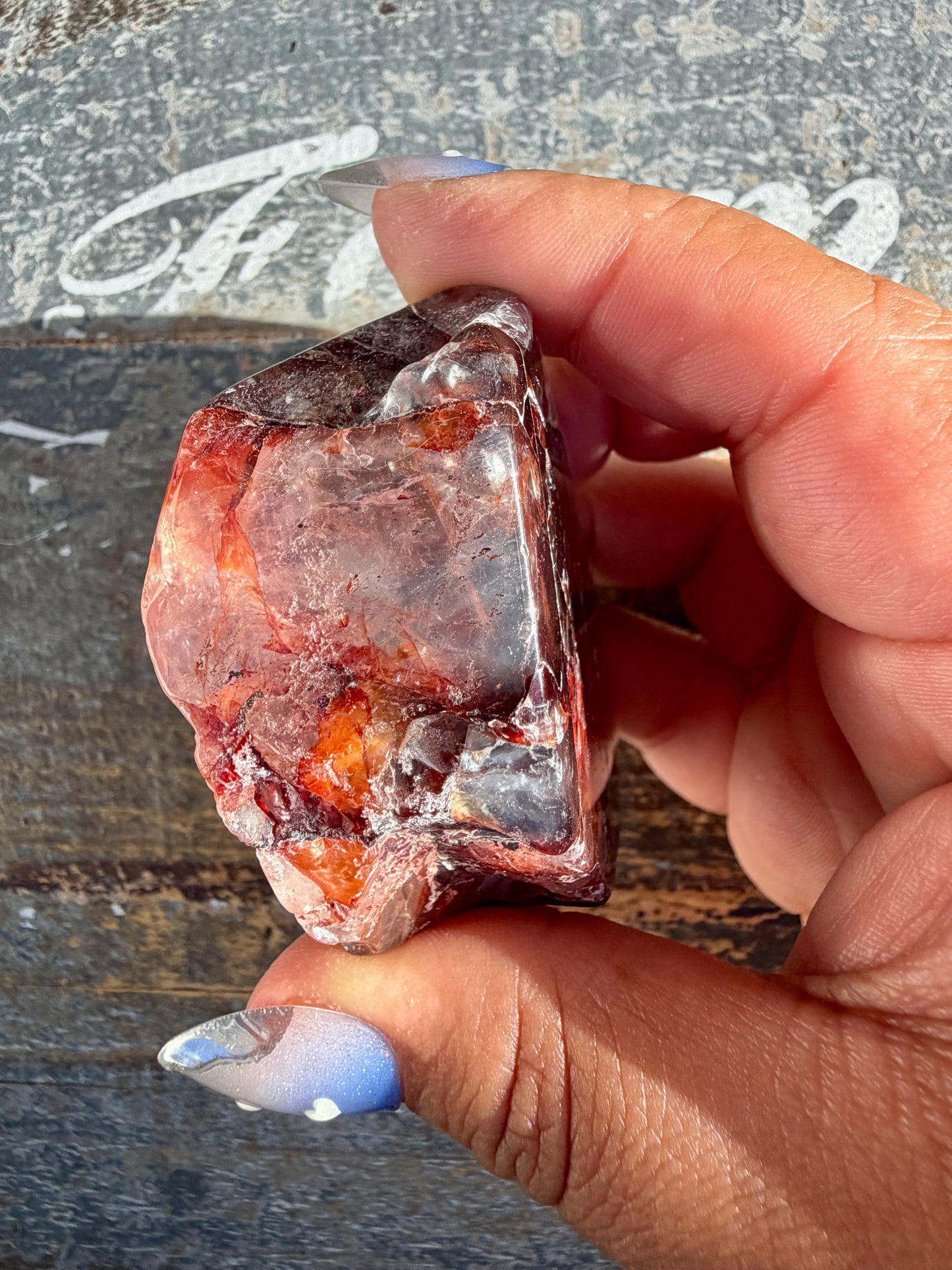 Gorgeous Fire Quartz Freeform Half Polish | Opt 27