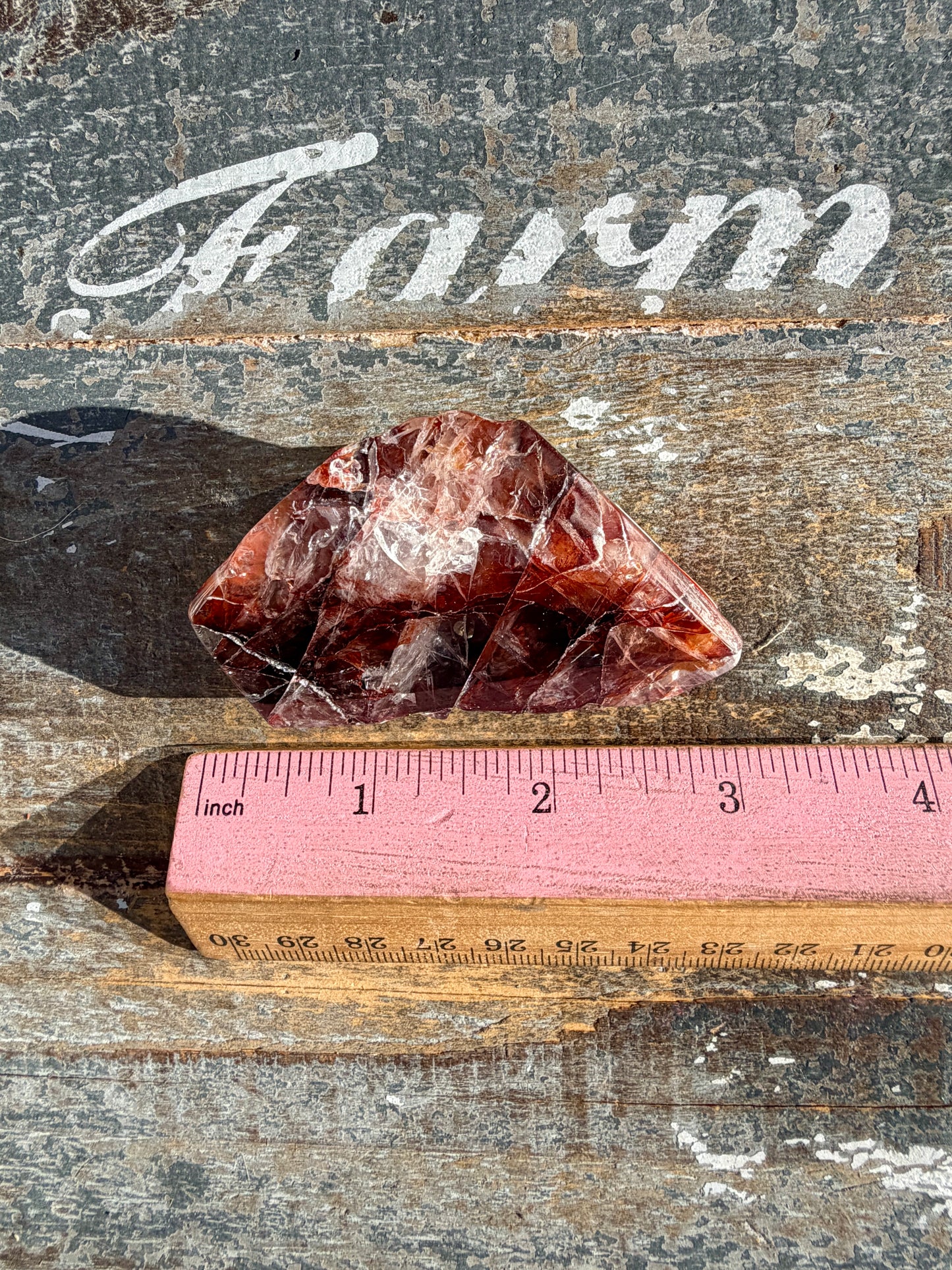 Gorgeous Fire Quartz Freeform Half Polish | Opt 27