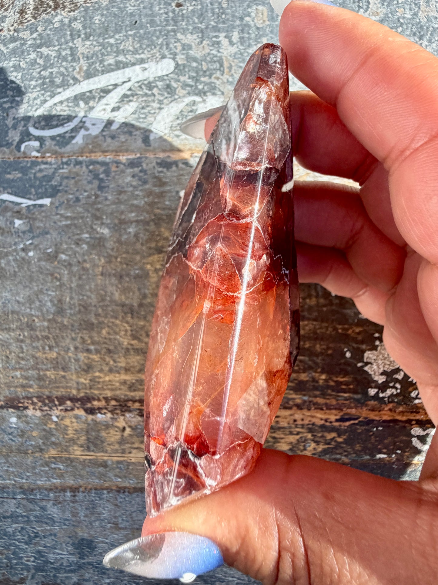 Gorgeous Fire Quartz Freeform Half Polish | Opt 8