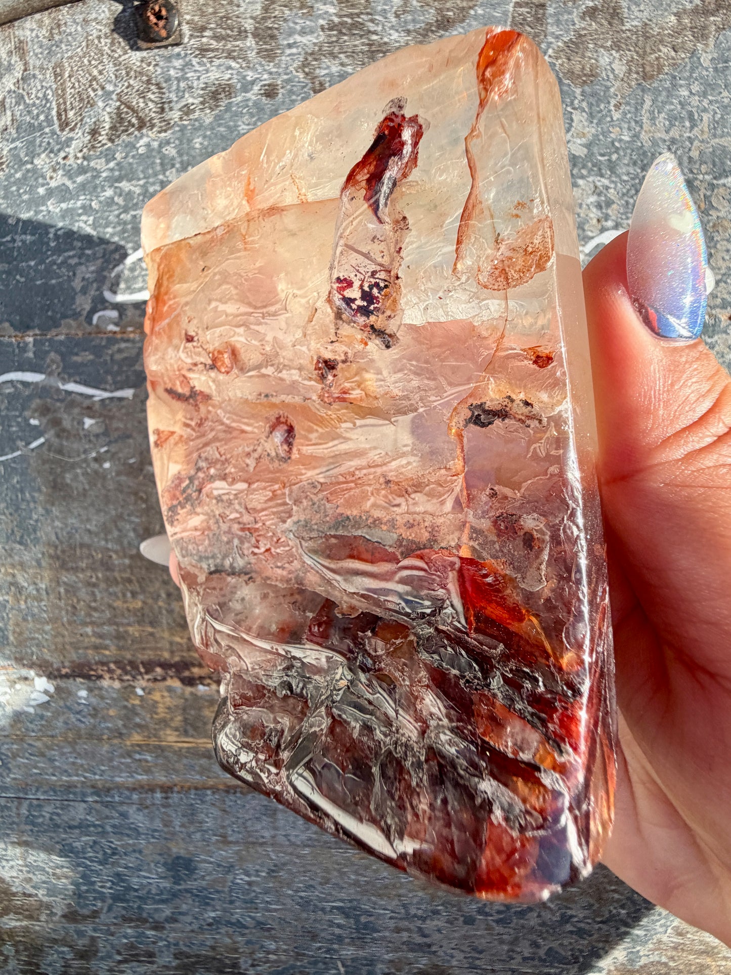 Gorgeous Fire Quartz Freeform Half Polish | Opt 1