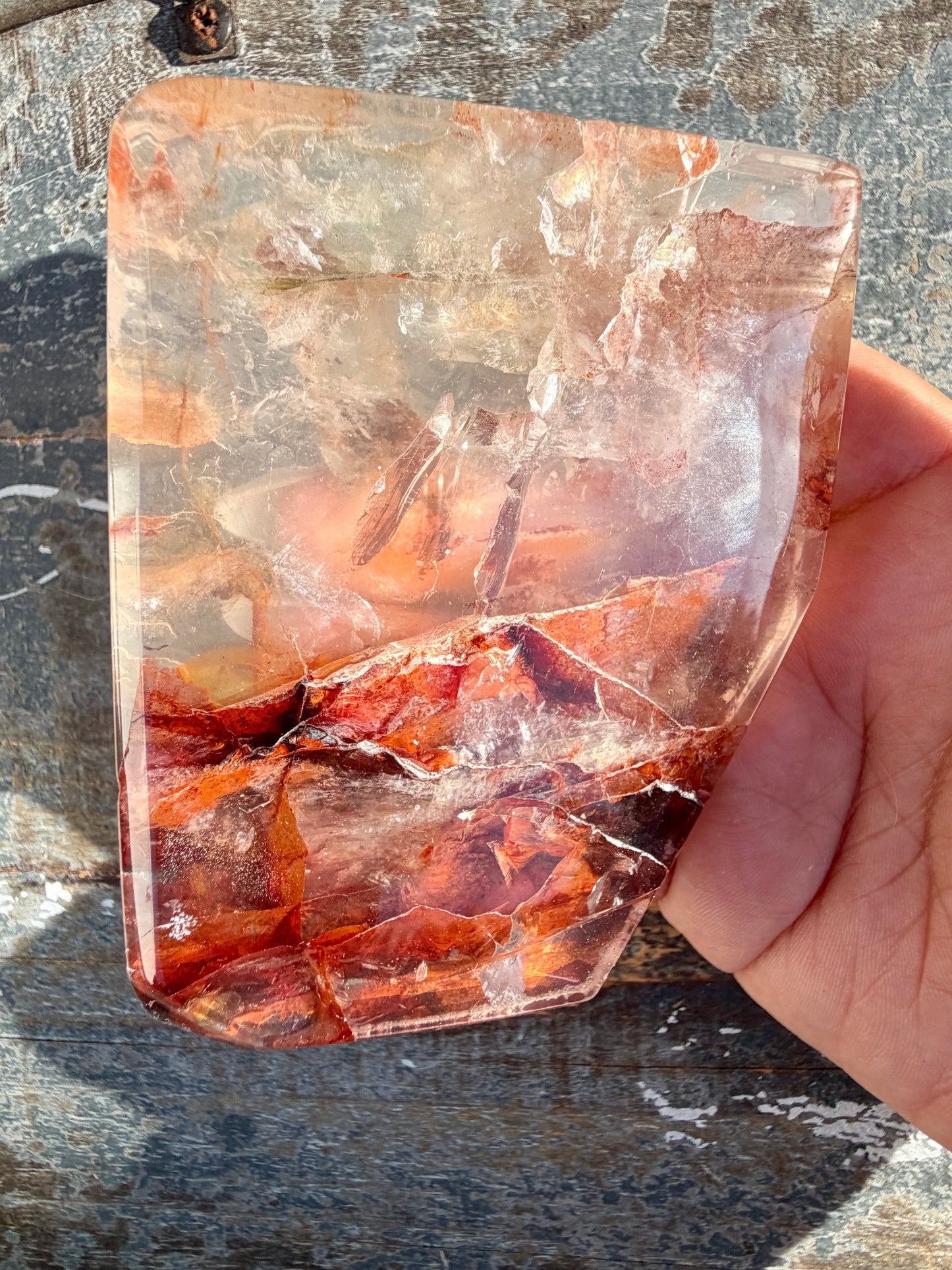 Gorgeous Fire Quartz Freeform Half Polish | Opt 1