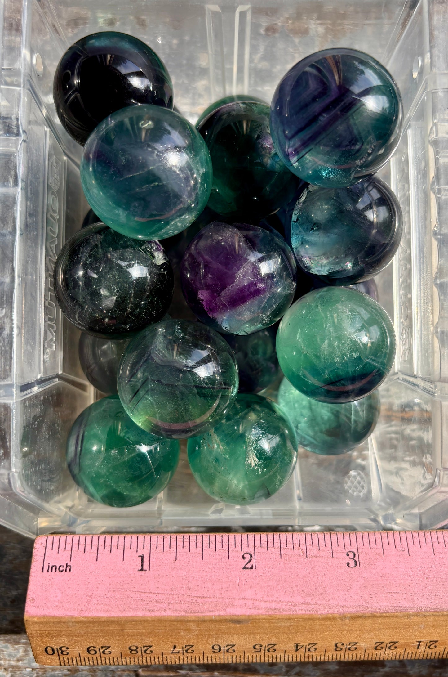 One (1) Gorgeous High Quality Mini Rainbow Fluorite Sphere | Intuitively Chosen