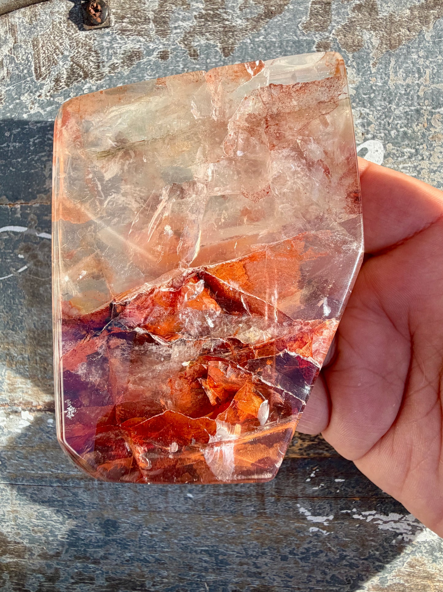 Gorgeous Fire Quartz Freeform Half Polish | Opt 1