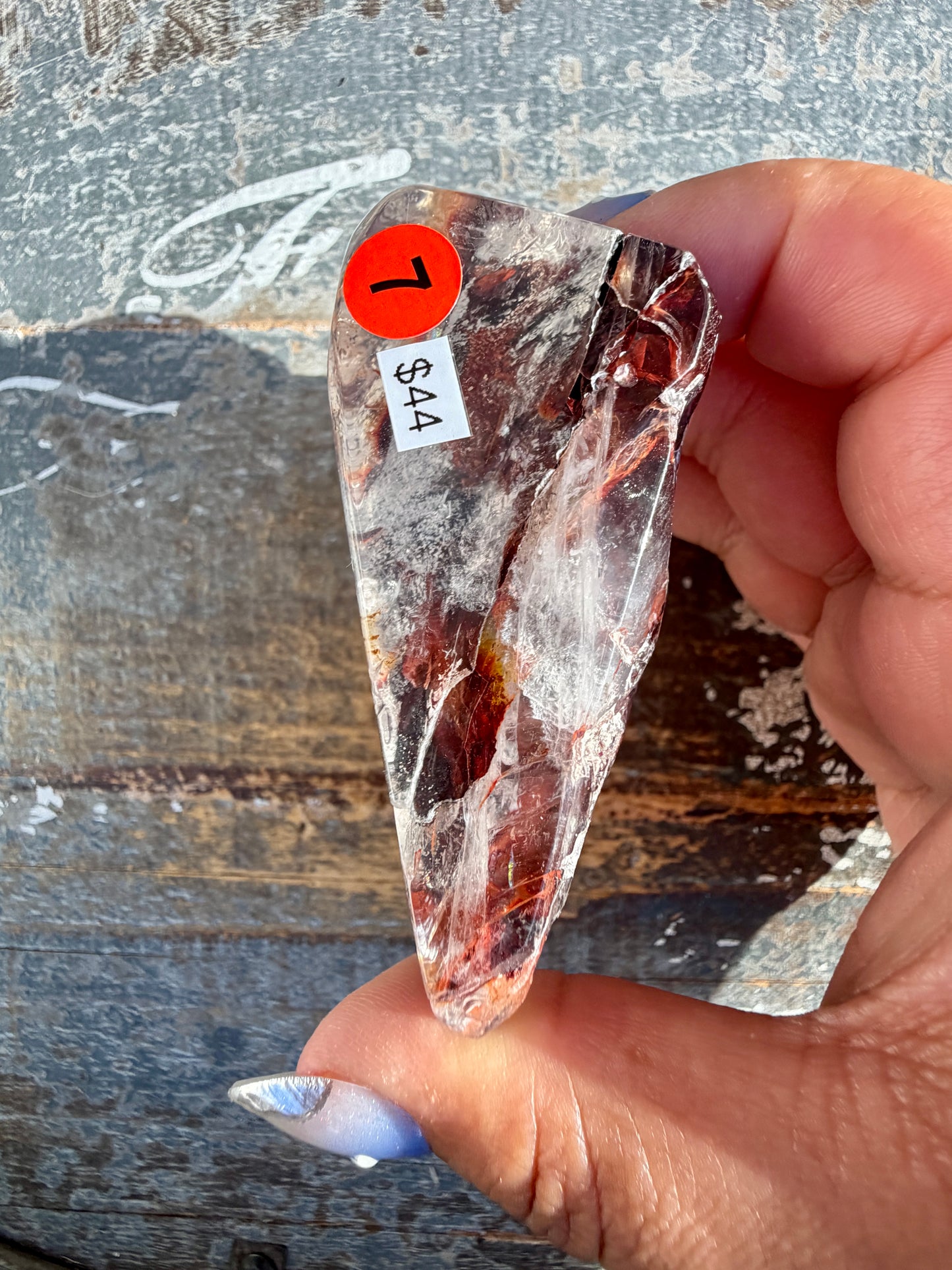 Gorgeous Fire Quartz Freeform Half Polish | Opt 7