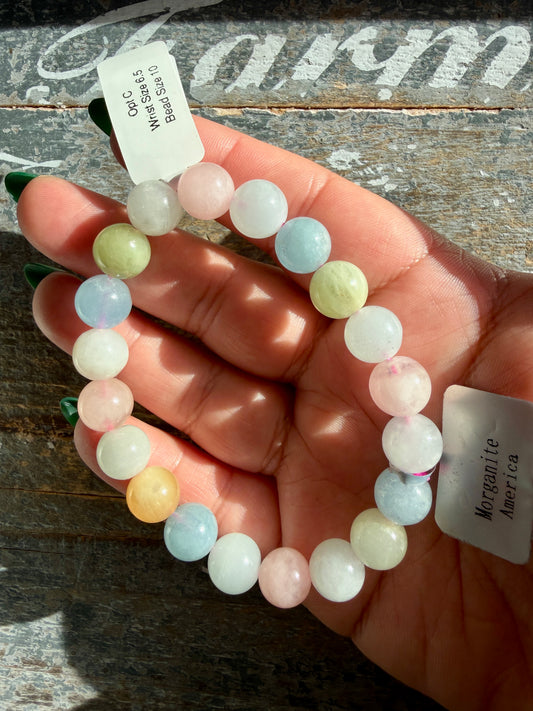 Gorgeous Morganite Bracelet | Opt C | Wrist Size 6.5" | 10MM