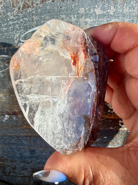 Gorgeous Fire Quartz Freeform Half Polish | Opt 7