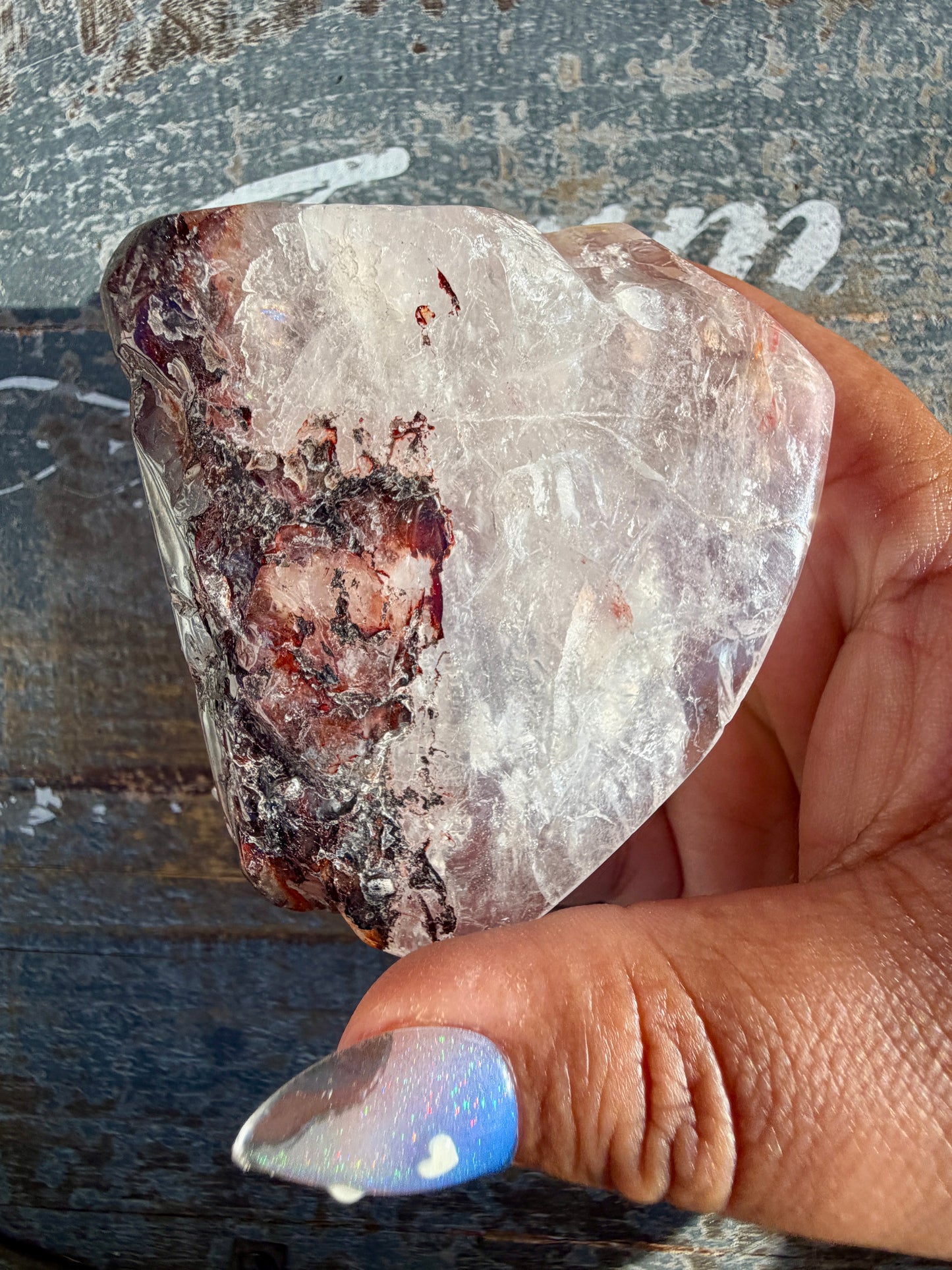 Gorgeous Fire Quartz Freeform Half Polish | Opt 7