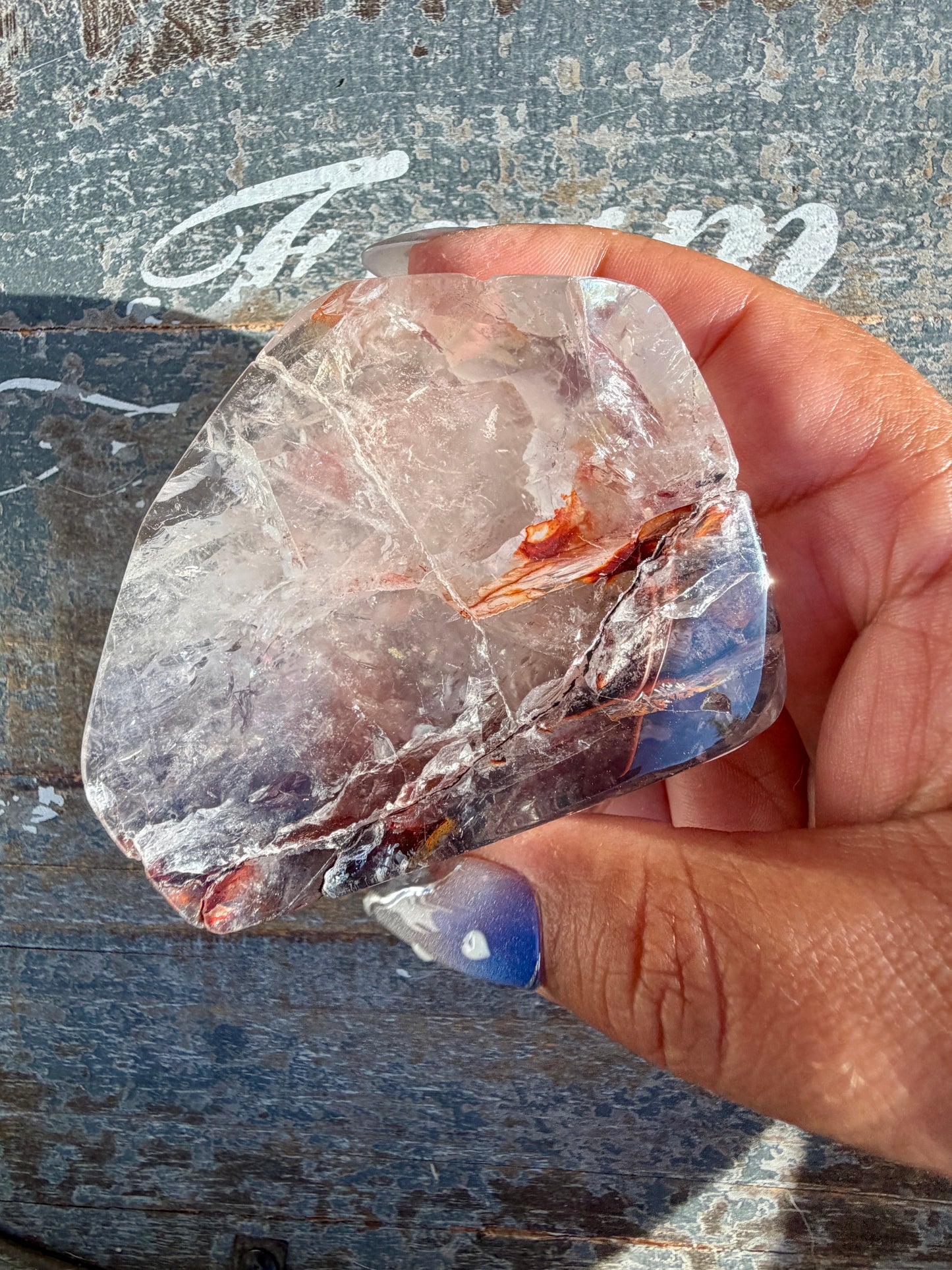 Gorgeous Fire Quartz Freeform Half Polish | Opt 7