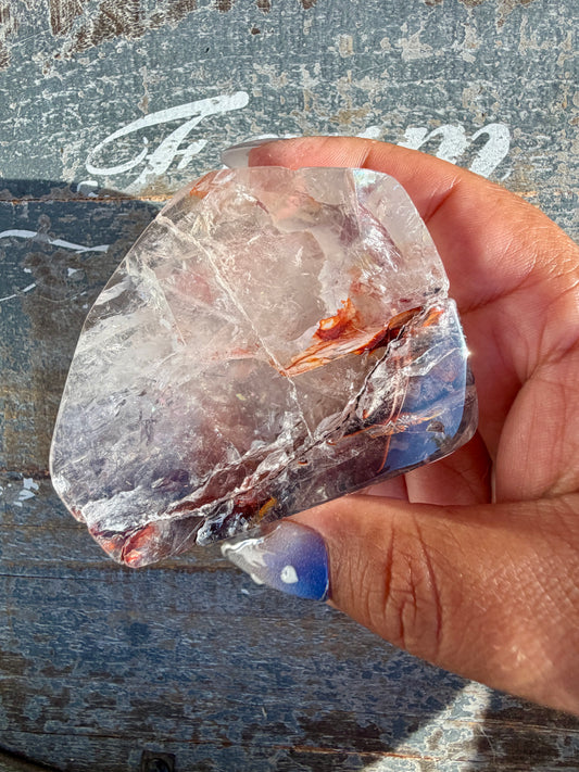 Gorgeous Fire Quartz Freeform Half Polish | Opt 7