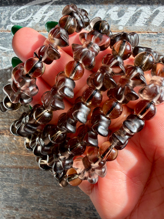 One (1) Ice Obsidian Bow Bracelet | 6.5" Wrist | 13mm