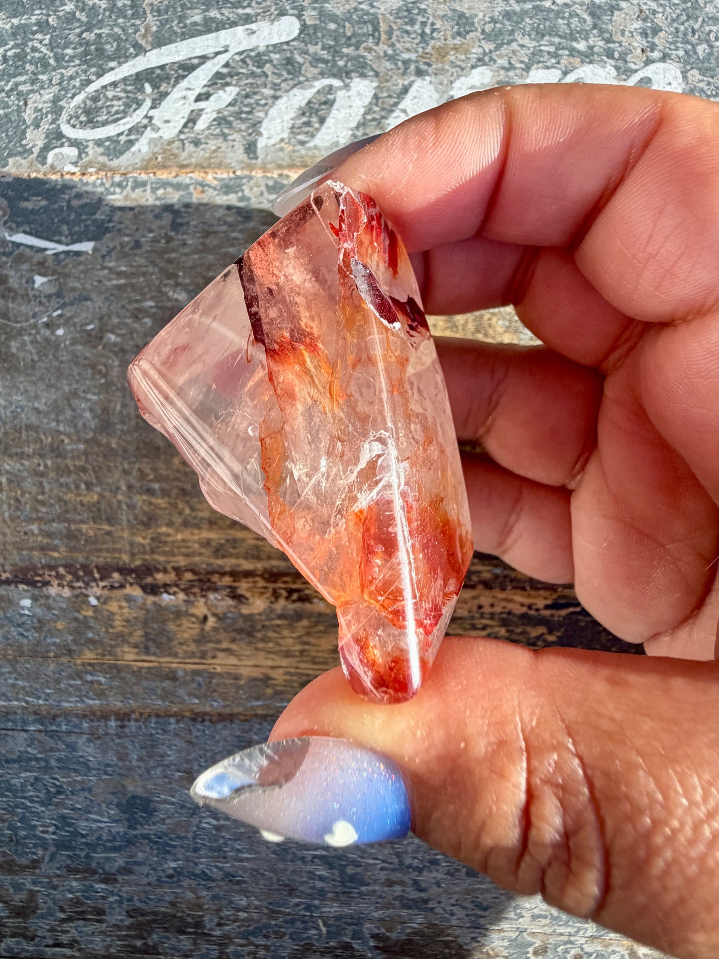 Gorgeous Fire Quartz Freeform Half Polish | Opt 18