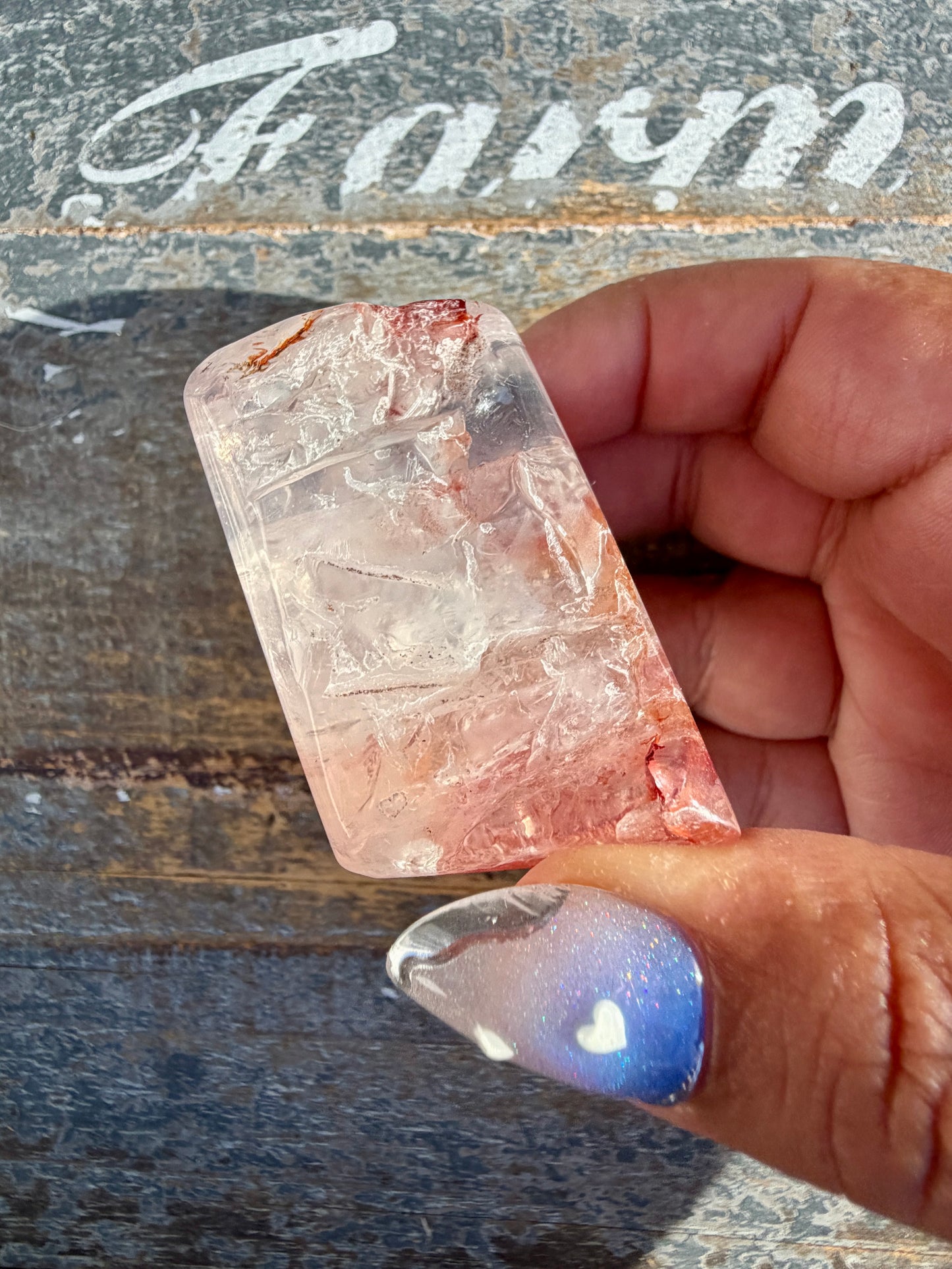 Gorgeous Fire Quartz Freeform Half Polish | Opt 18