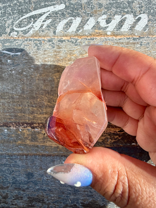 Gorgeous Fire Quartz Freeform Half Polish | Opt 24