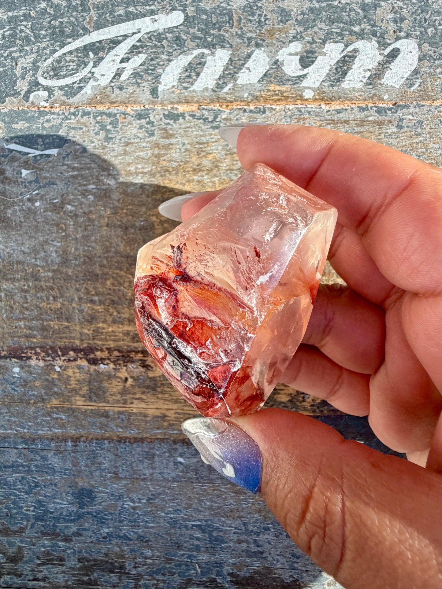 Gorgeous Fire Quartz Freeform Half Polish | Opt 24