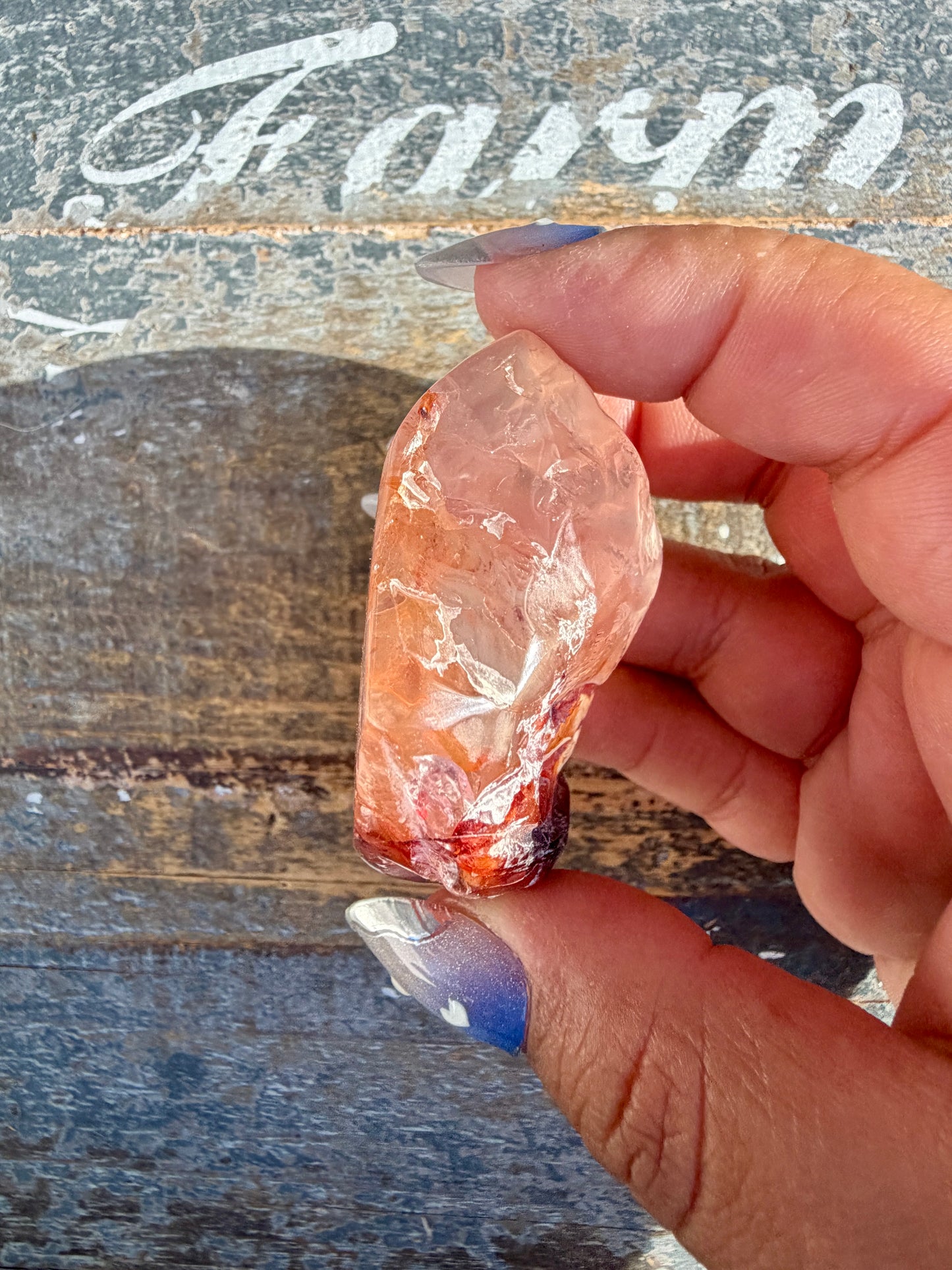 Gorgeous Fire Quartz Freeform Half Polish | Opt 24