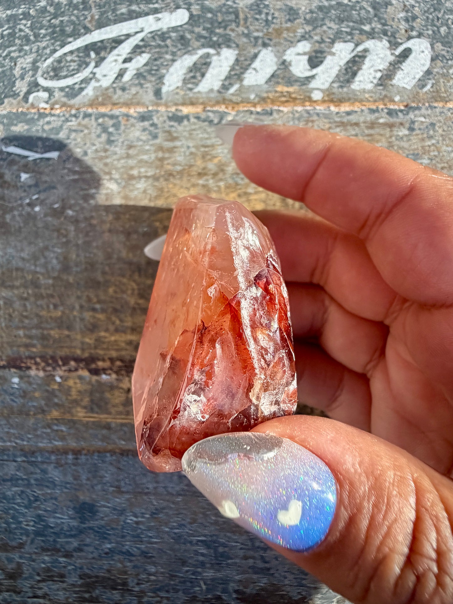 Gorgeous Fire Quartz Freeform Half Polish | Opt 24