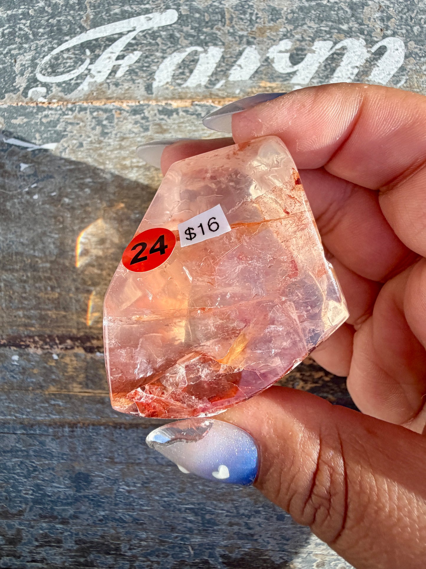 Gorgeous Fire Quartz Freeform Half Polish | Opt 24