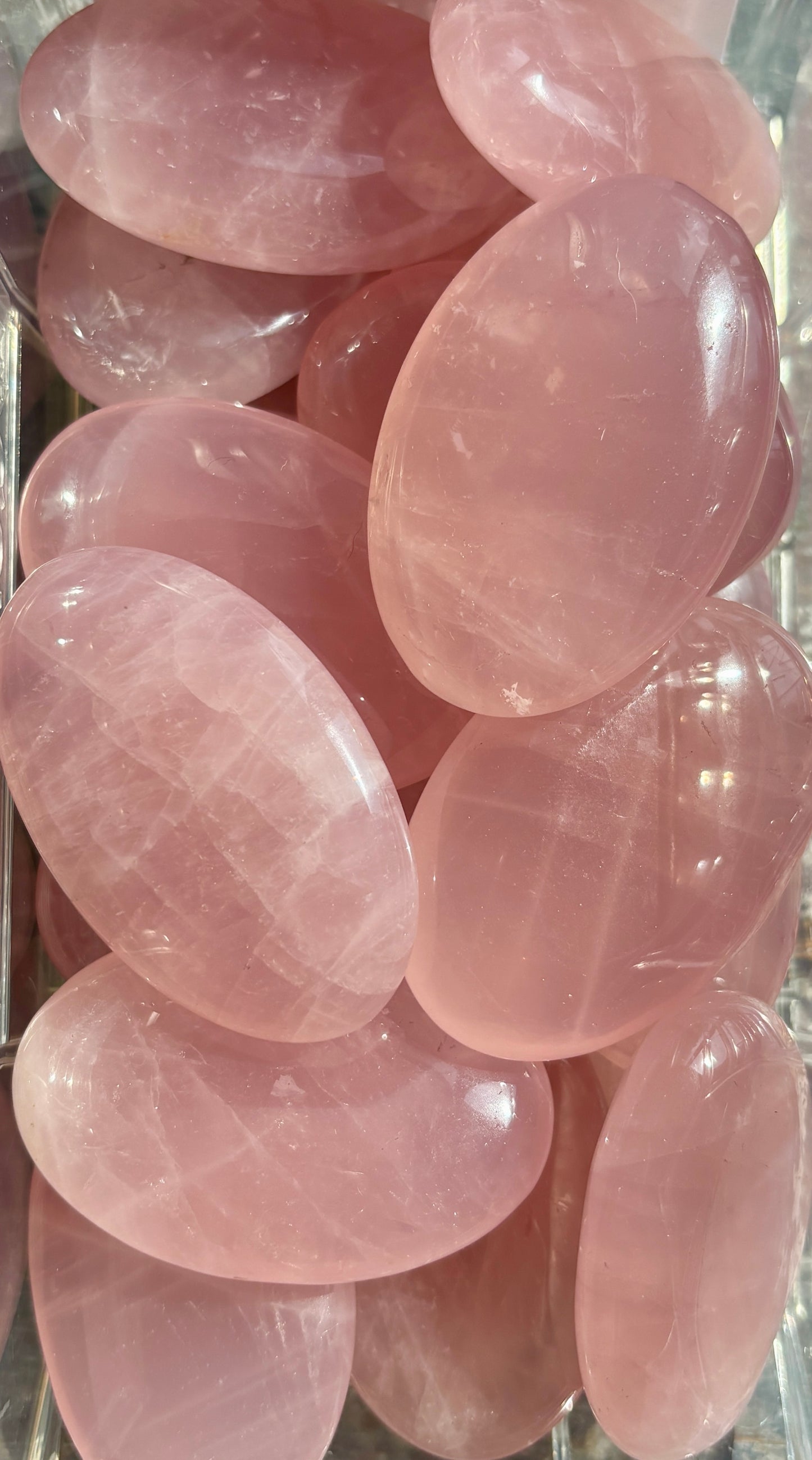 One (1) Gemmy Rose Stone Palm Stone | Intuitively Chosen