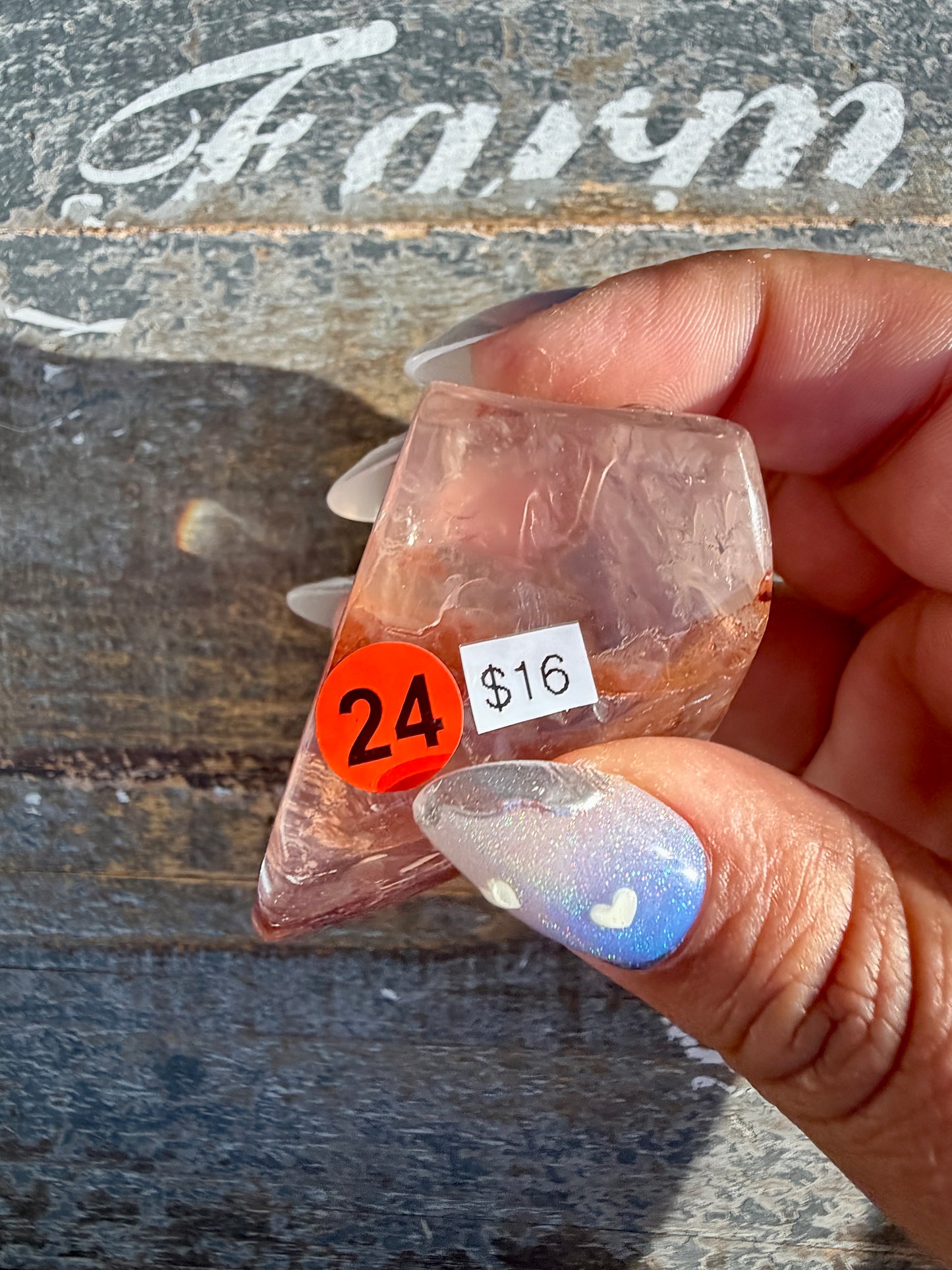 Gorgeous Fire Quartz Freeform Half Polish | Opt 24