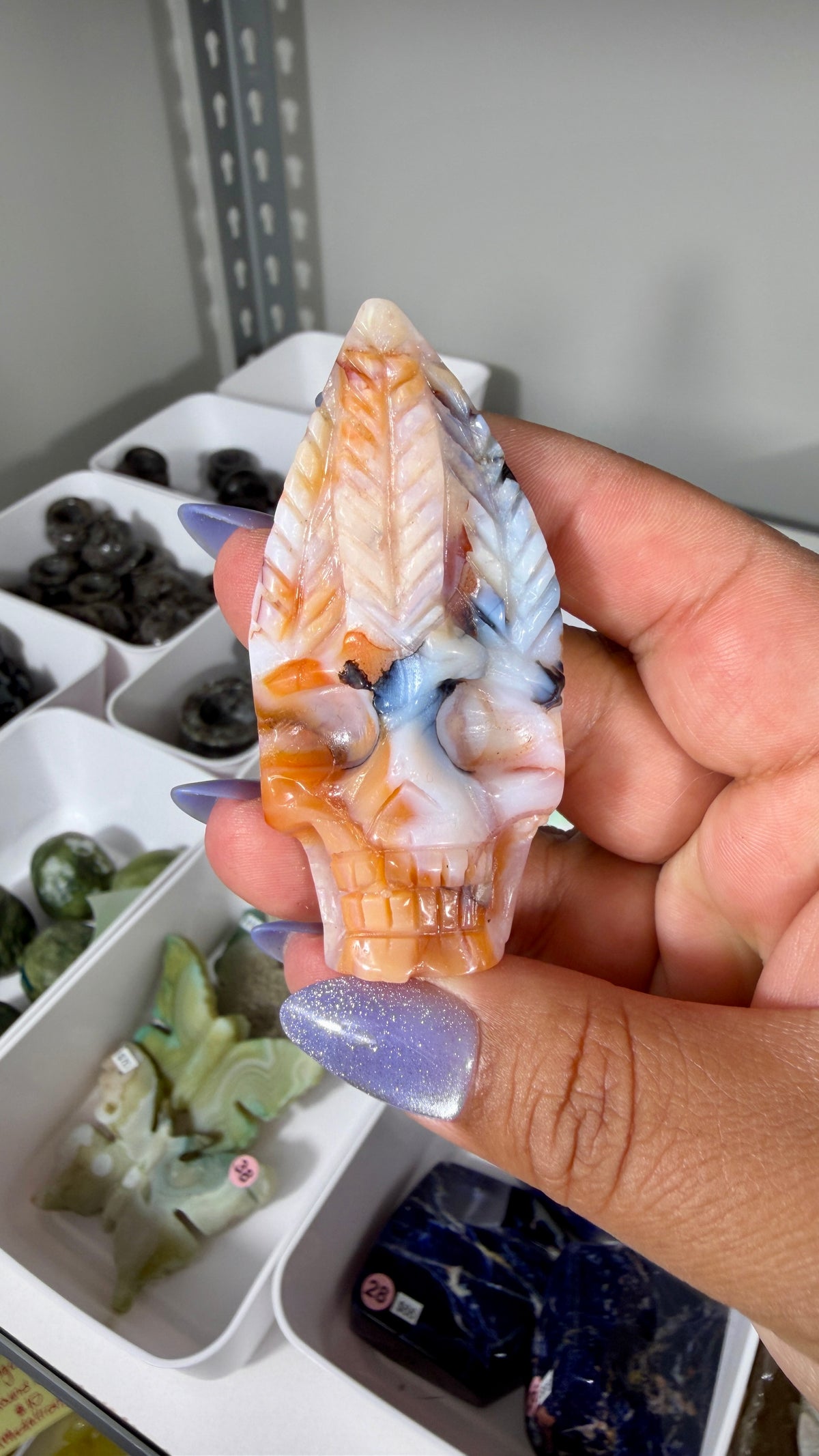 Carnelian Feather Skull | Madagascar | Opt 60