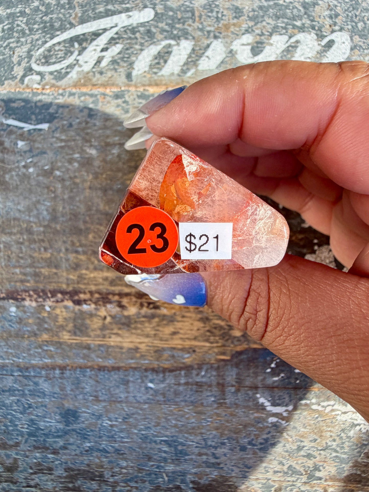 Gorgeous Fire Quartz Freeform Half Polish | Opt 23