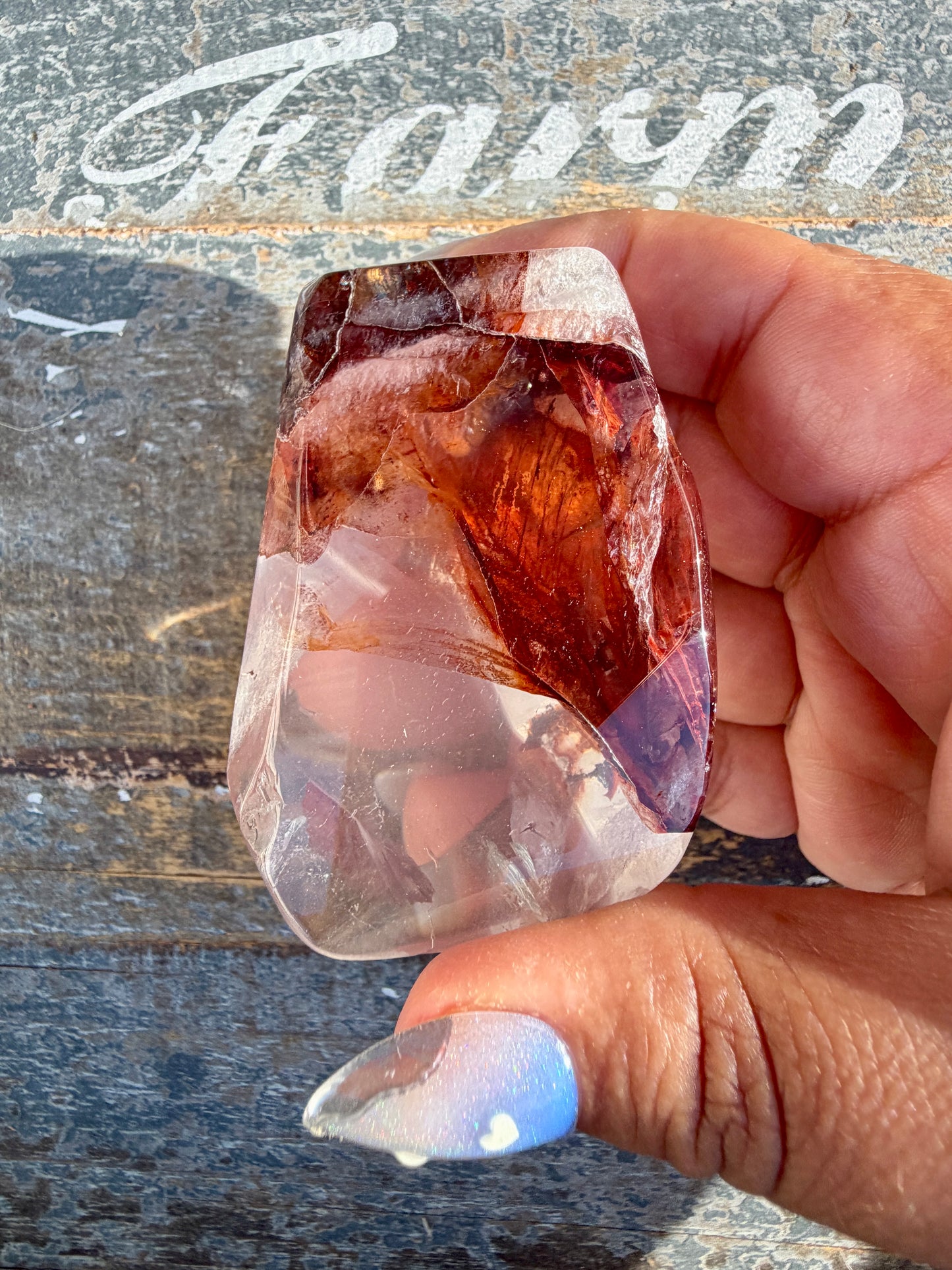 Gorgeous Fire Quartz Freeform Half Polish | Opt 23