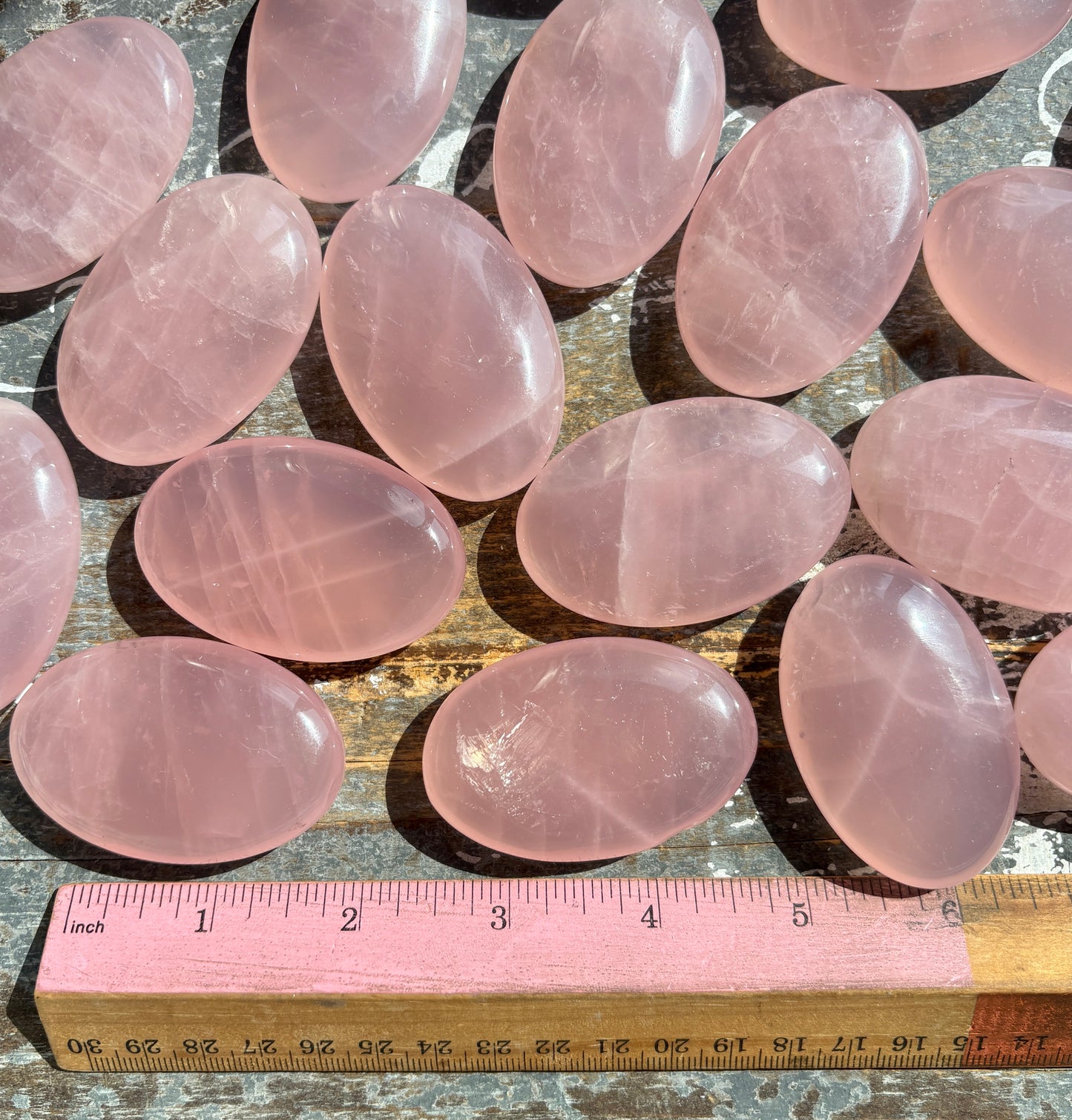 One (1) Gemmy Rose Stone Palm Stone | Intuitively Chosen