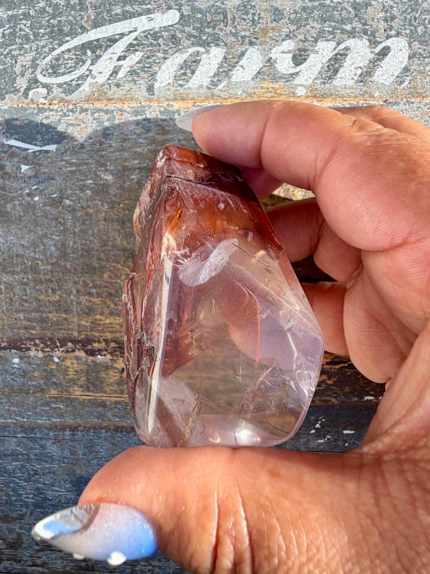 Gorgeous Fire Quartz Freeform Half Polish | Opt 23